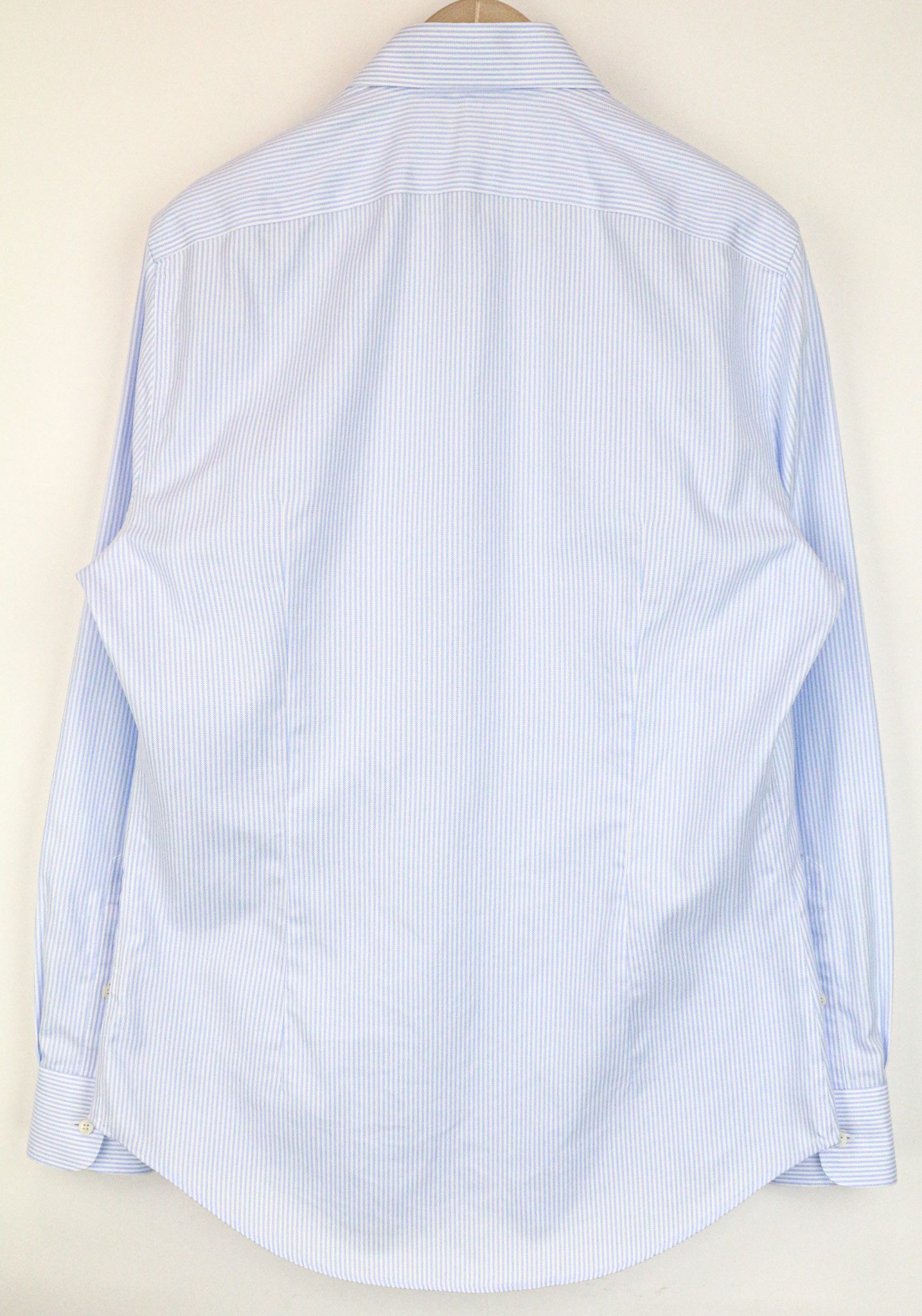 Suitsupply 42/16 1/2 Blue Extra Slim Cotton Stripe Shirt 75745 Size US L / EU 52-54 / 3 - 2 Thumbnail