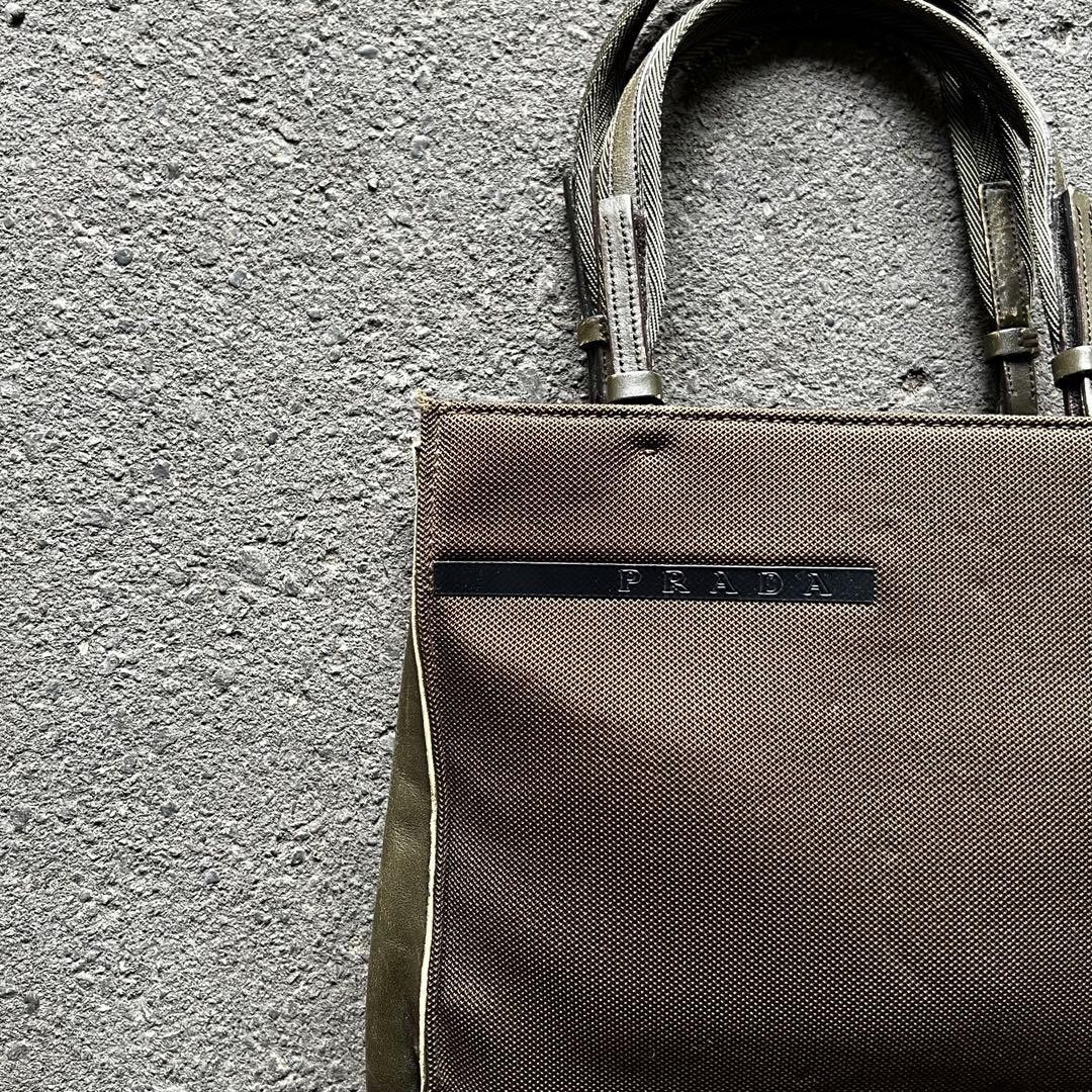 Prada PRADA 99SS Archive Mesh Tote Bag in Khaki & Brown | Grailed
