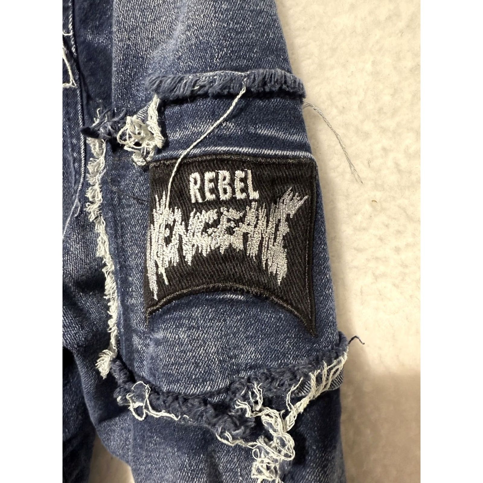 Denime Rebel Vengeance Denim Jacket Blue Men’s XL Jacket Bomber Jacket Casual Blue Rebellion Skull Gothic Size US 36 / EU 52 - 5 Thumbnail
