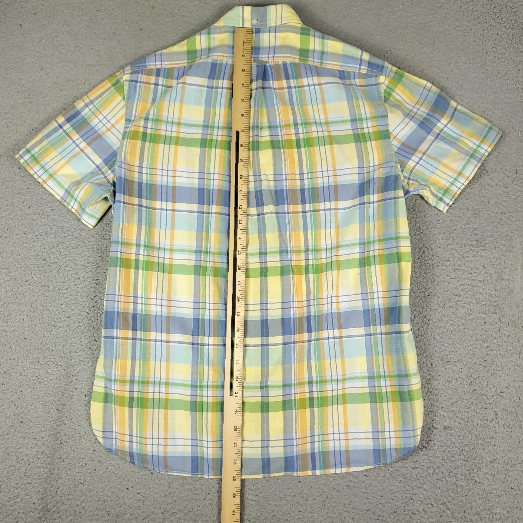 Ralph Lauren Ralph Lauren Shirt Mens Medium Yellow Blue Plaid Button Up Short Sleeve Size US M / EU 48-50 / 2 - 3 Thumbnail