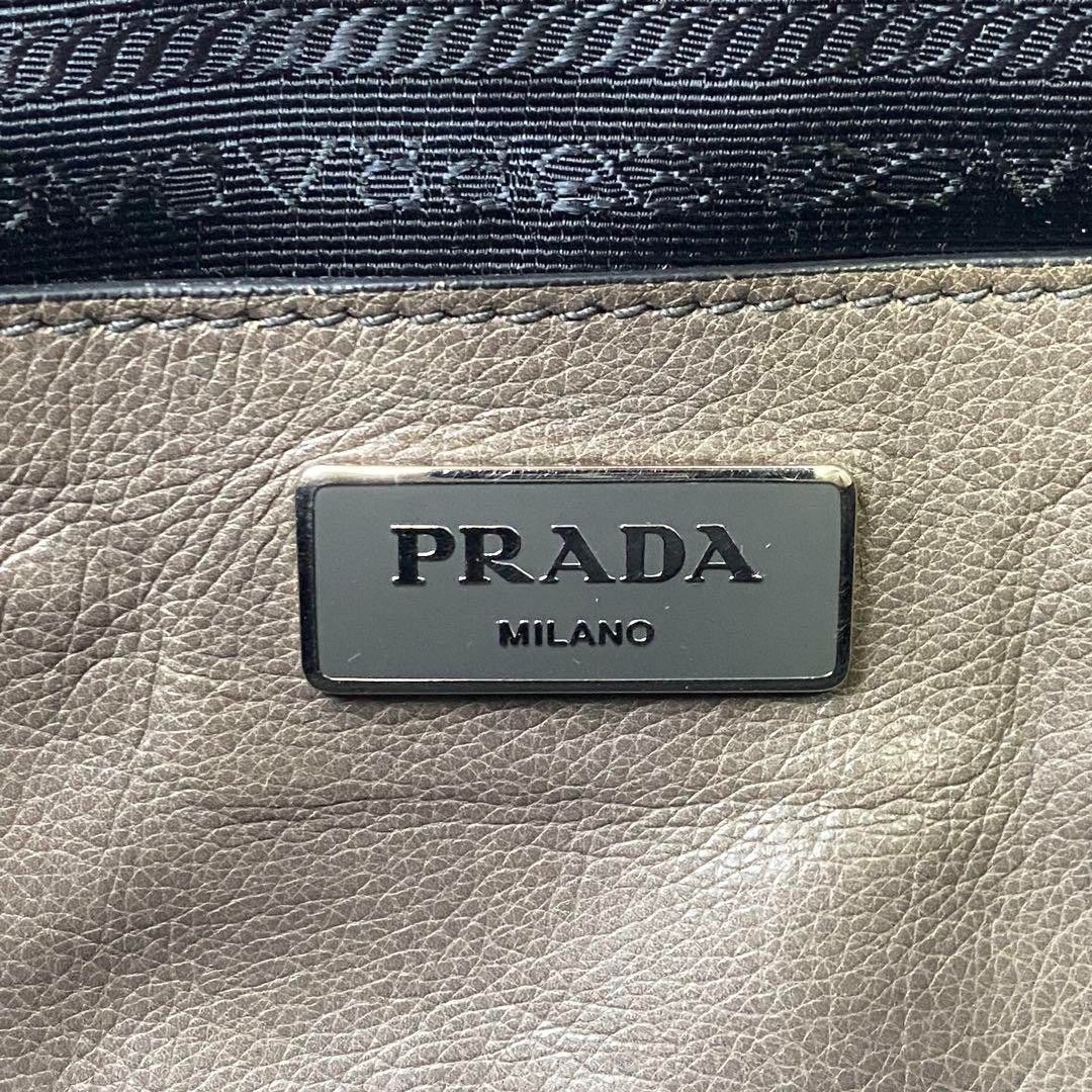 Prada Prada - Saffiano Calf Brown Leather Handbag Triangle Plate Size ONE SIZE - 8 Thumbnail