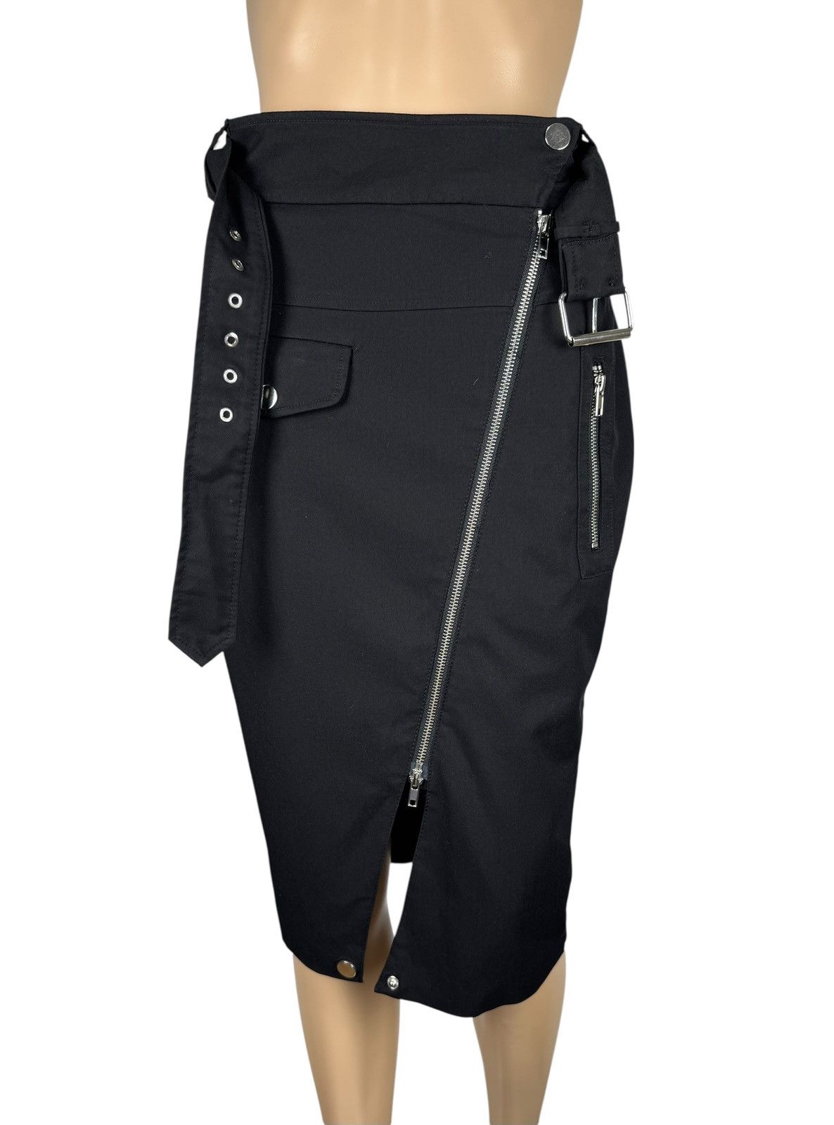 Jean Paul Gaultier Jean Paul Gaultier Lindex Skirt Pencil Full Zip Belted UK10 Size 28" / US 6 / IT 42 - 9 Thumbnail