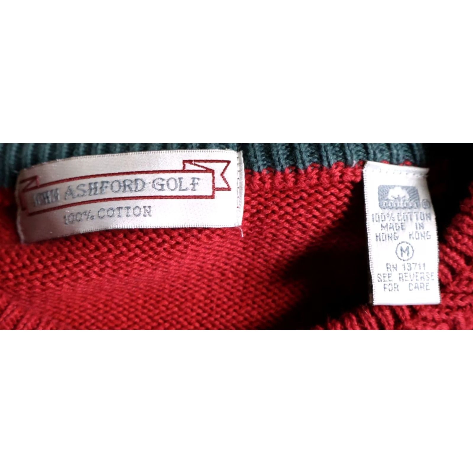 Vintage VINTAGE John Ashford Golf Sweater Mens Medium Red Embroidered Crew Neck Knit Pullover 90s Retro Classic Dad Size US M / EU 48-50 / 2 - 3 Thumbnail