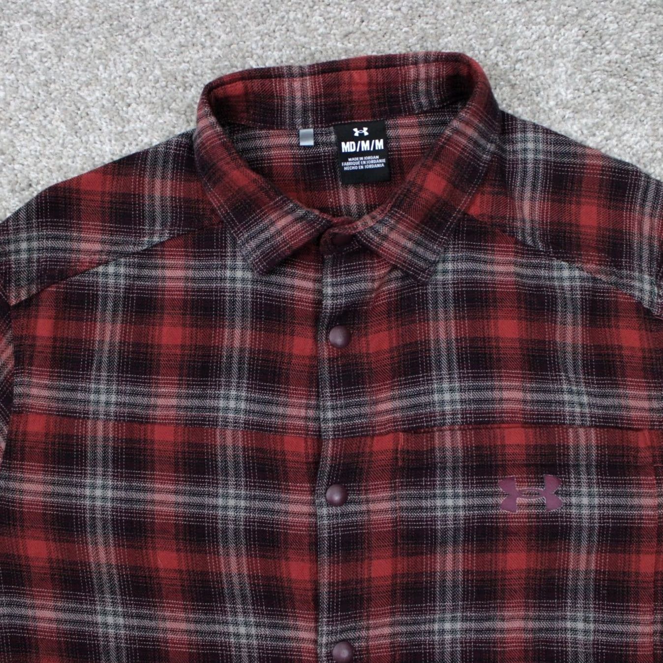 Under Armour Under Armour Tradesman Flex Flannel Shirt Men Medium Red/Gray Cotton Snap Button Size US M / EU 48-50 / 2 - 5 Thumbnail