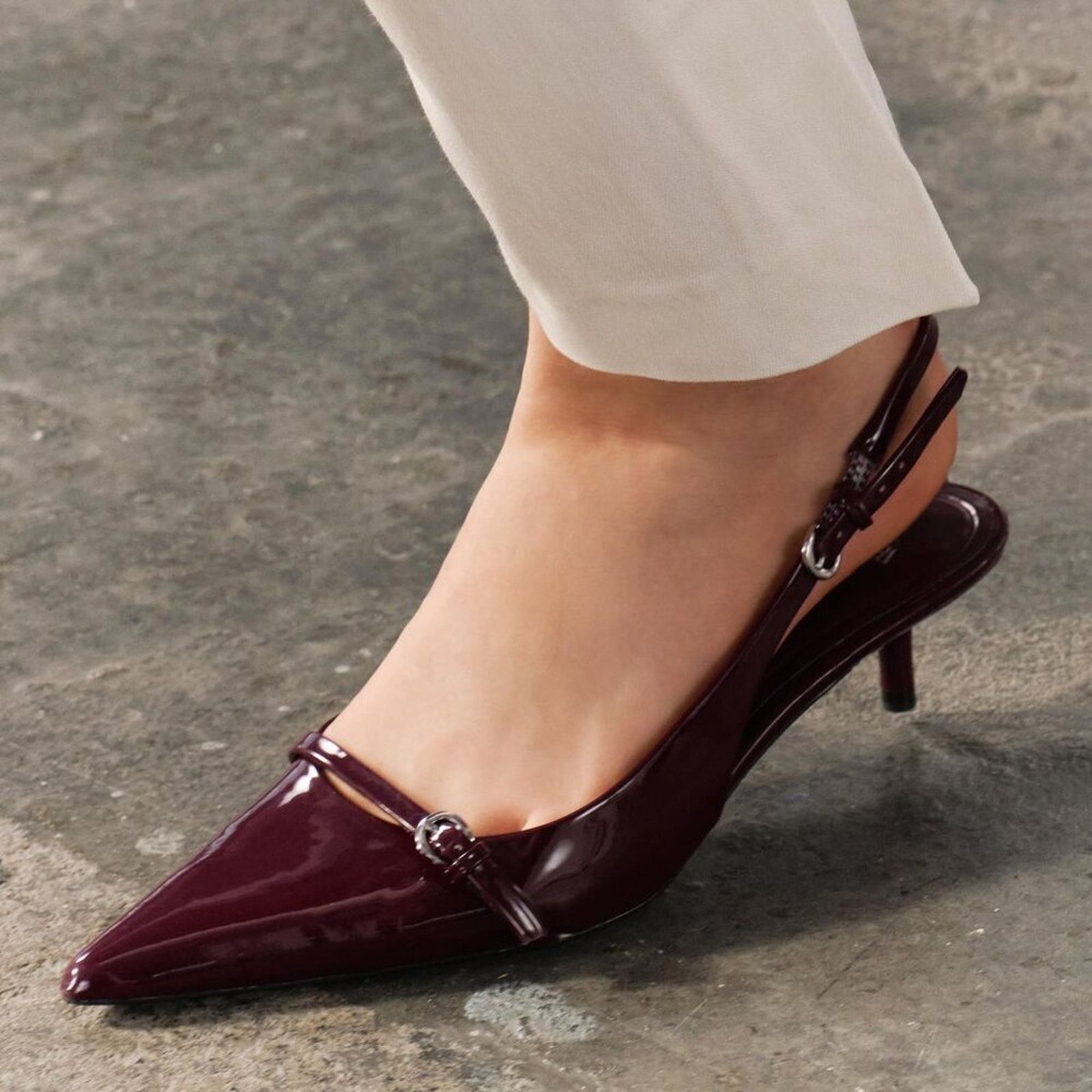 Zara ZARA VIRAL CHERRY RED FALL SLINGBACKS LAST ONE!!! Size US 7.5 / IT 37.5 - 3 Thumbnail