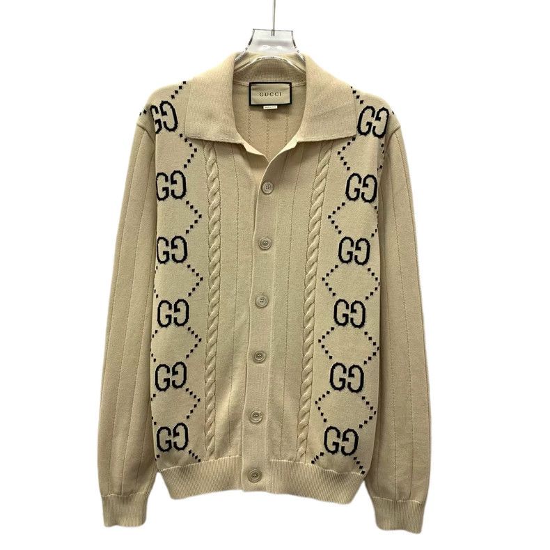 Gucci Gucci Brown logo jacquad lapel single-breasted knitted jac Size XS / US 0-2 / IT 36-38 - 1 Thumbnail
