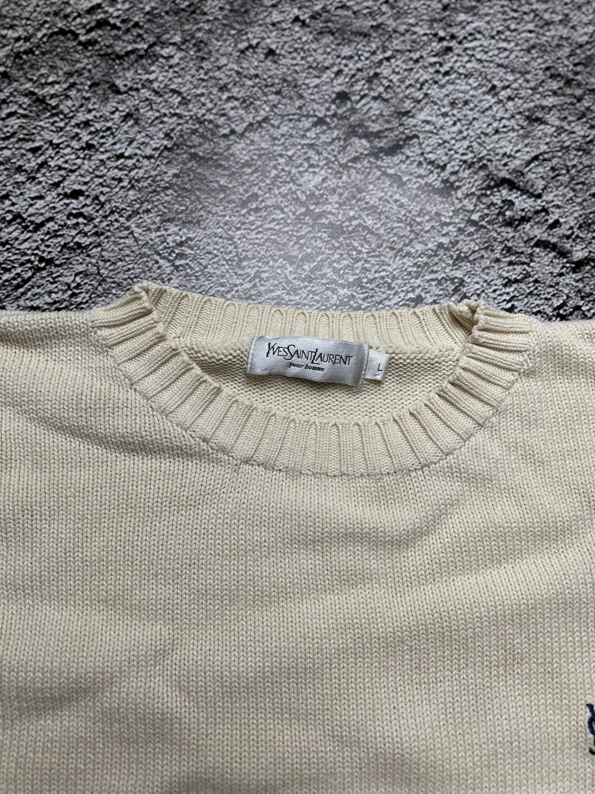 Yves Saint Laurent YSL Yves Saint Laurent vintage hard knit sweater Size US L / EU 52-54 / 3 - 3 Thumbnail