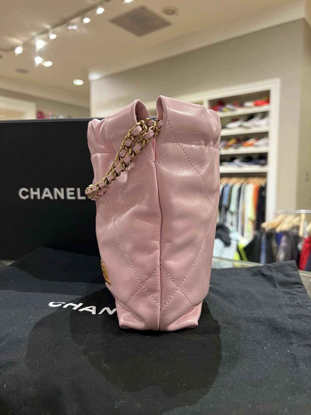 Chanel Chanel Mini Quilted 22 Hobo Bag Pink Size ONE SIZE - 4 Thumbnail