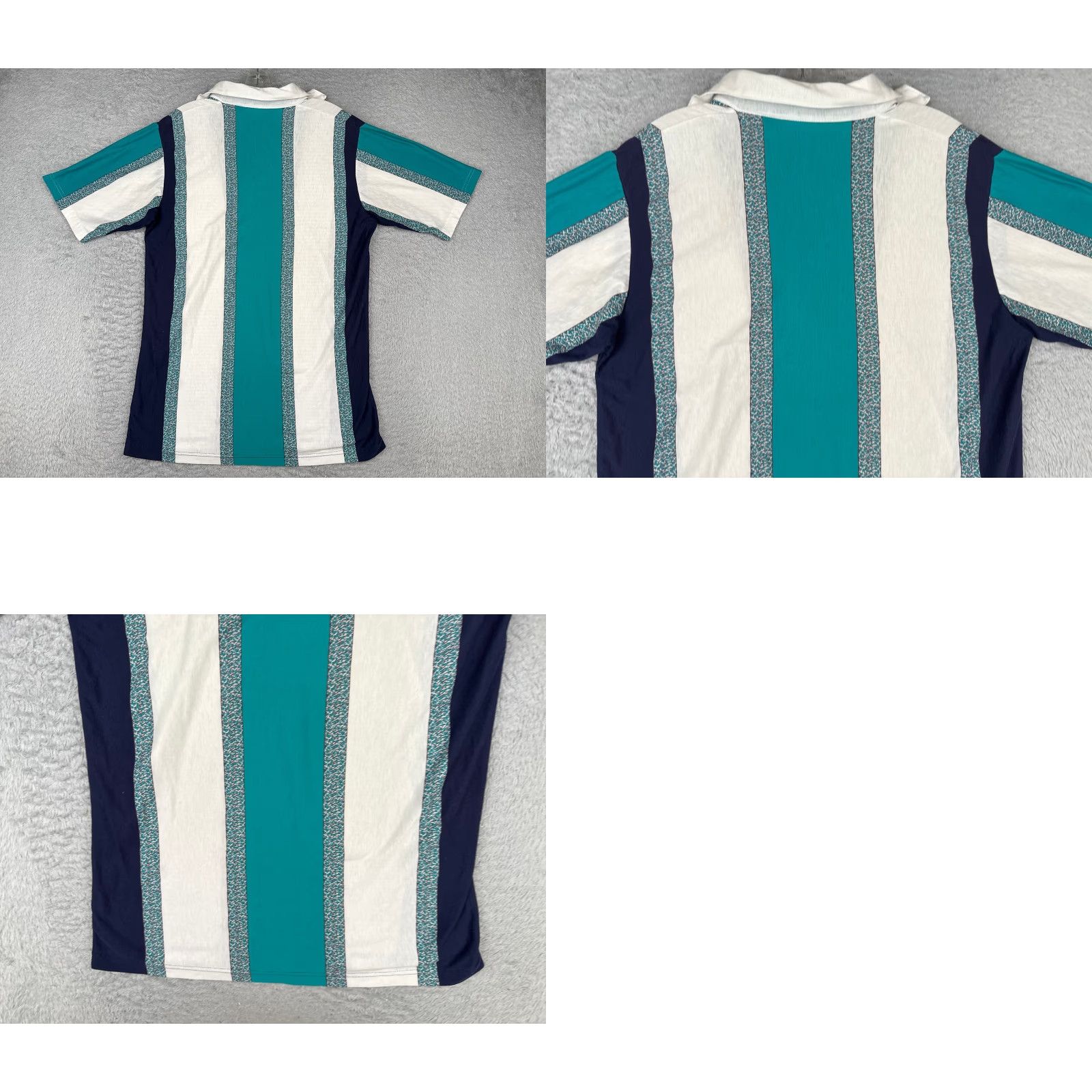 Ralph Lauren VINTAGE TropiCool Polo Shirt Men Small Blue White Stripe Polyester Blend READ Size US S / EU 44-46 / 1 - 9 Thumbnail