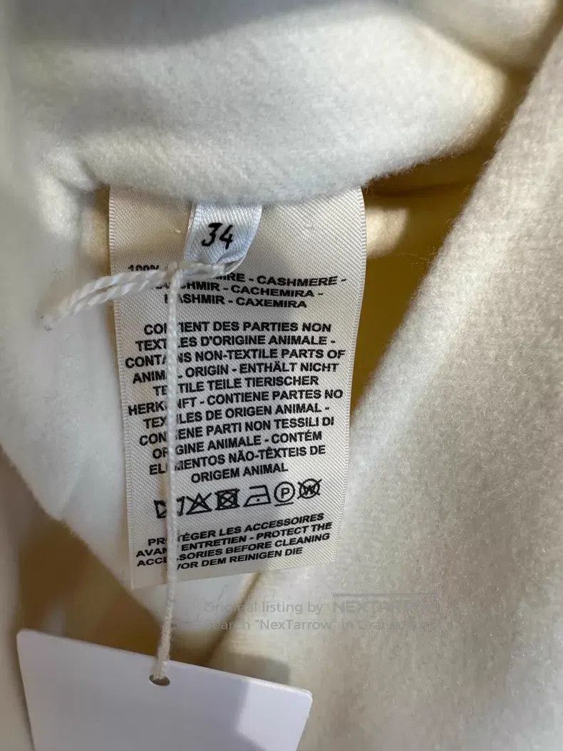 Hermes Hermes White Lapel Zip-up Loose Cashmere Coat Size XXS / US 00 / IT 34 - 3 Thumbnail