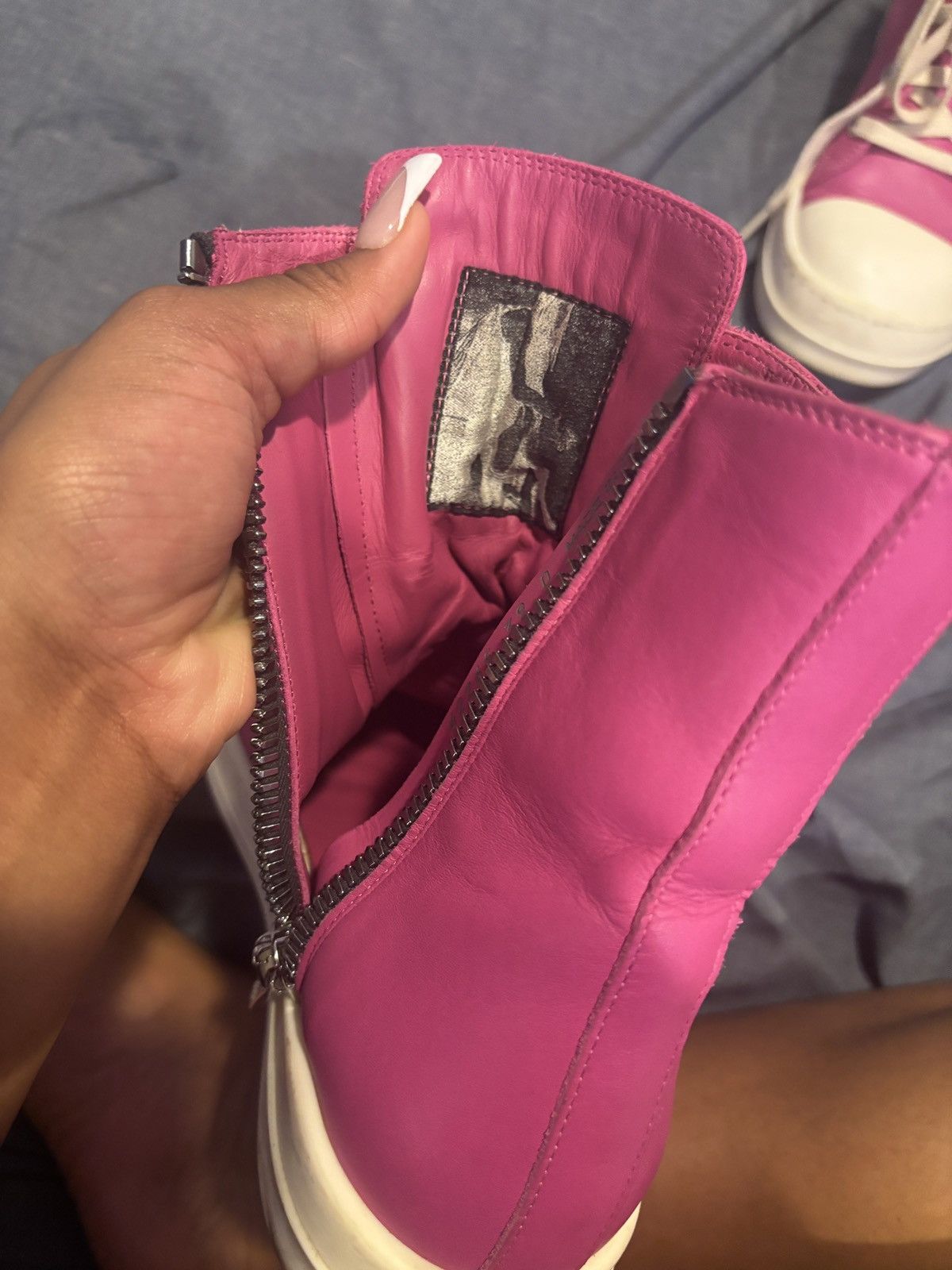 Rick Owens Hi top Leather Rick Owens Pink Size US 6 / EU 39 - 6 Thumbnail