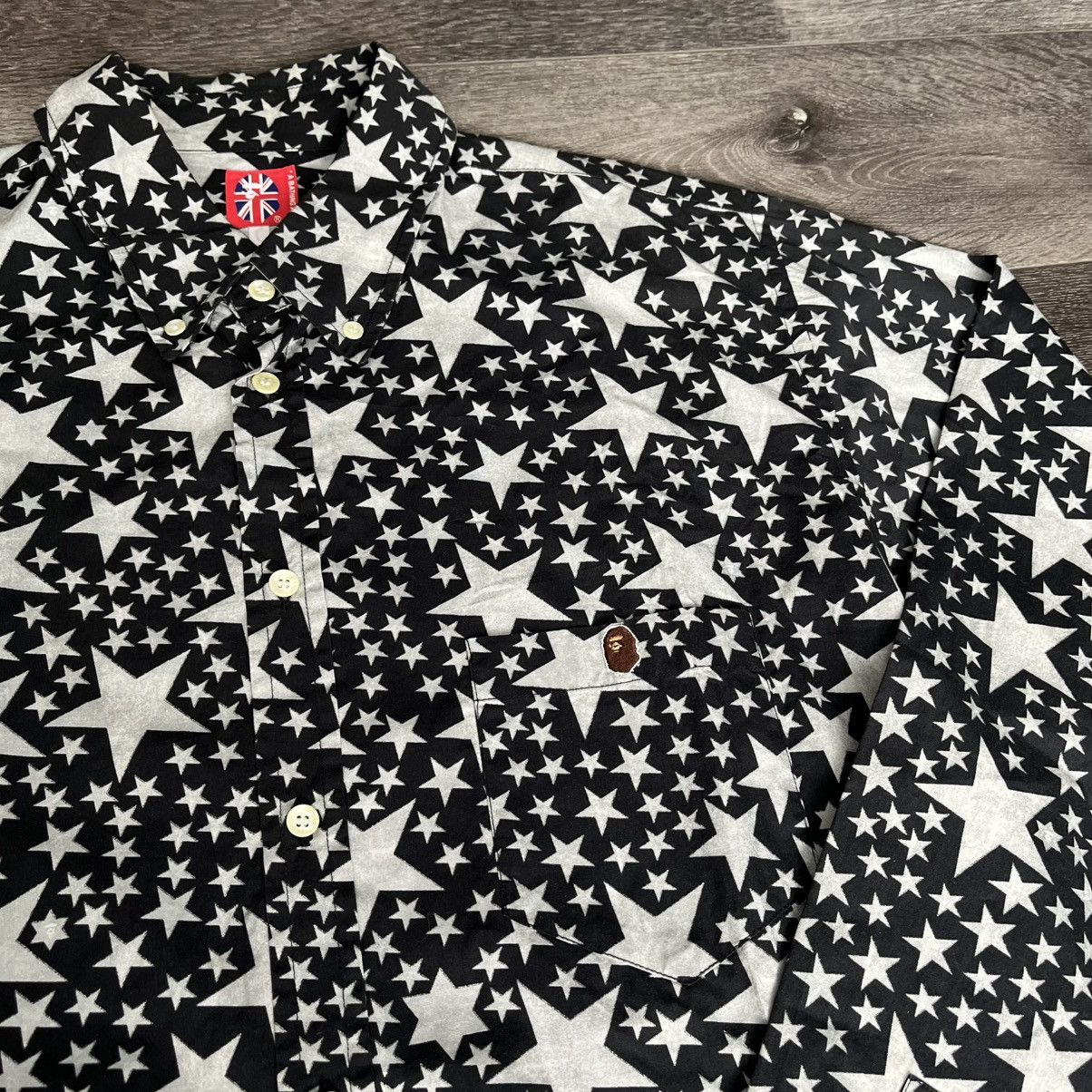 Bape Rare OG A Bathing Ape Bape Sta All Over Logo Button Up Shirt Size US XL / EU 56 / 4 - 4 Thumbnail