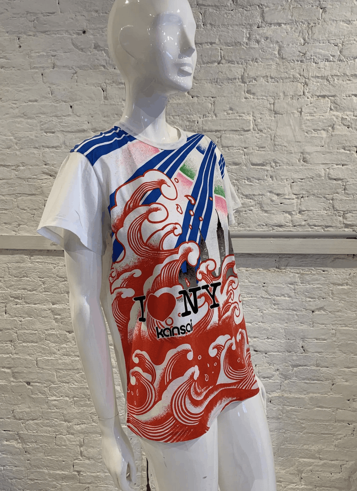 Kansai Yamamoto Rare Vintage 1980s white cotton T-shirt by Kansai Yamamoto Size M / US 6-8 / IT 42-44 - 2 Thumbnail