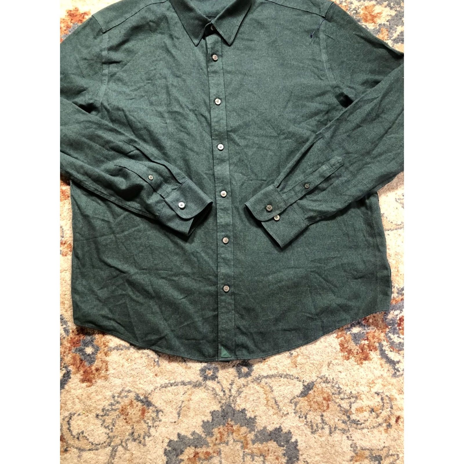 UNTUCKit UNTUCKit Shirt Mens 2XL Green Solid Non-Iron Wrinkle Free Long Sleeve Button-Up Casual Shirt Mens 2XL Green Wrinkle Free Non-Iron Button-Up Casual Size US XXL / EU 58 / 5 - 5 Thumbnail