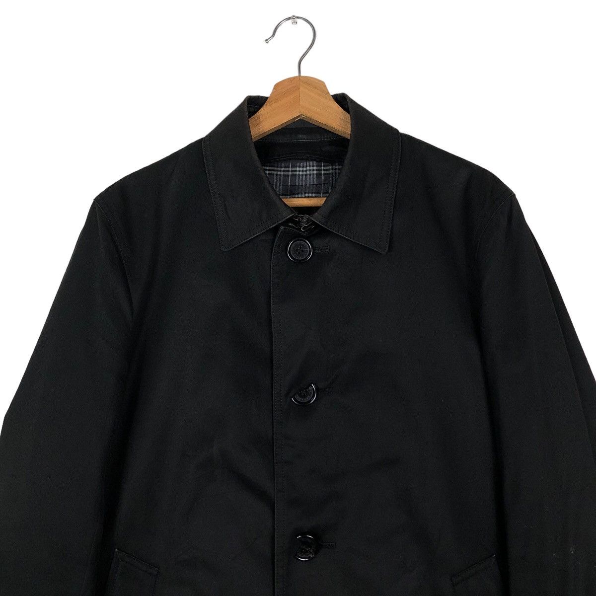 Burberry 🔥Vintage Burberry Black Label Long Jacket Nova Check Lining Size US M / EU 48-50 / 2 - 3 Thumbnail