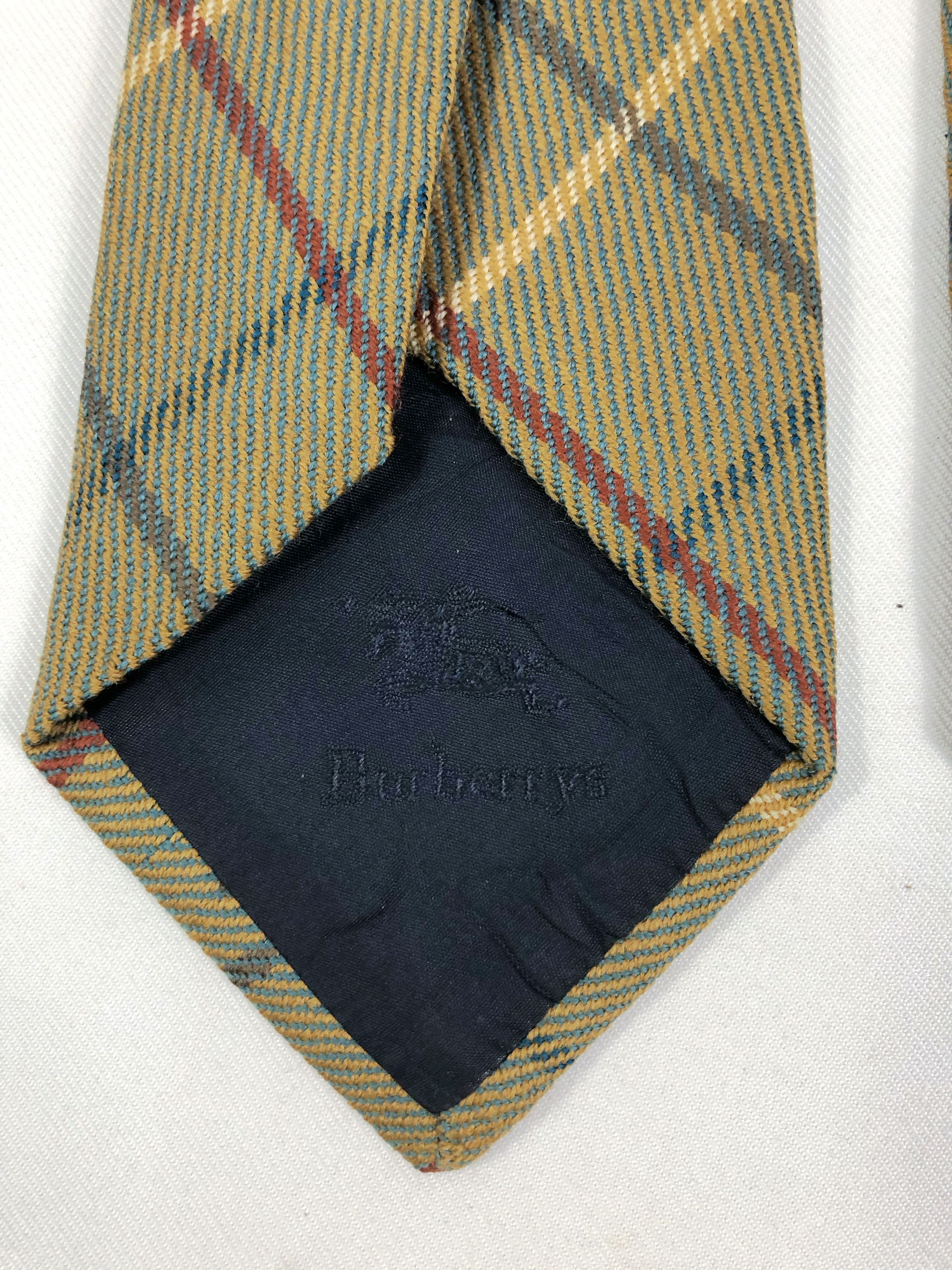 Burberry Prorsum Rare Vintage Burberrys Nova Check Wool Tie Made in England Size ONE SIZE - 6 Thumbnail