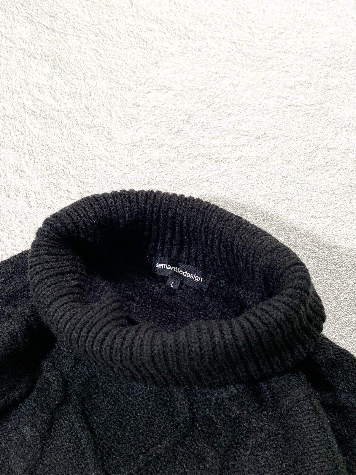 If Six Was Nine × Japanese Brand × semanticdesign RARE ❤️‍🔥 Semantic Design Turtle Neck Cabble Knit Size US M / EU 48-50 / 2 - 7 Thumbnail