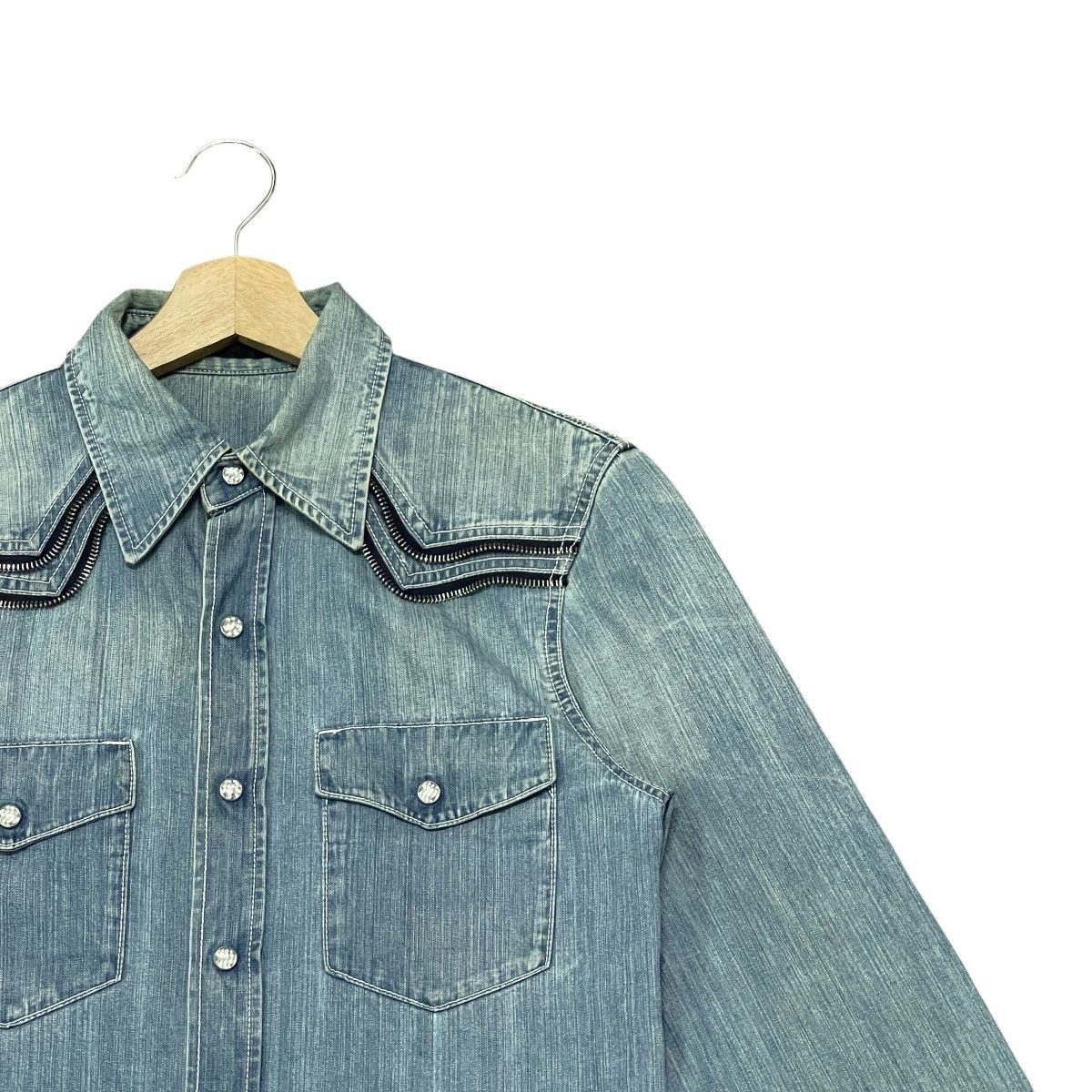 Lithium Vtg Lithium Homme Embroidered Slim Fit Denim Western Jacket Size US S / EU 44-46 / 1 - 2 Thumbnail