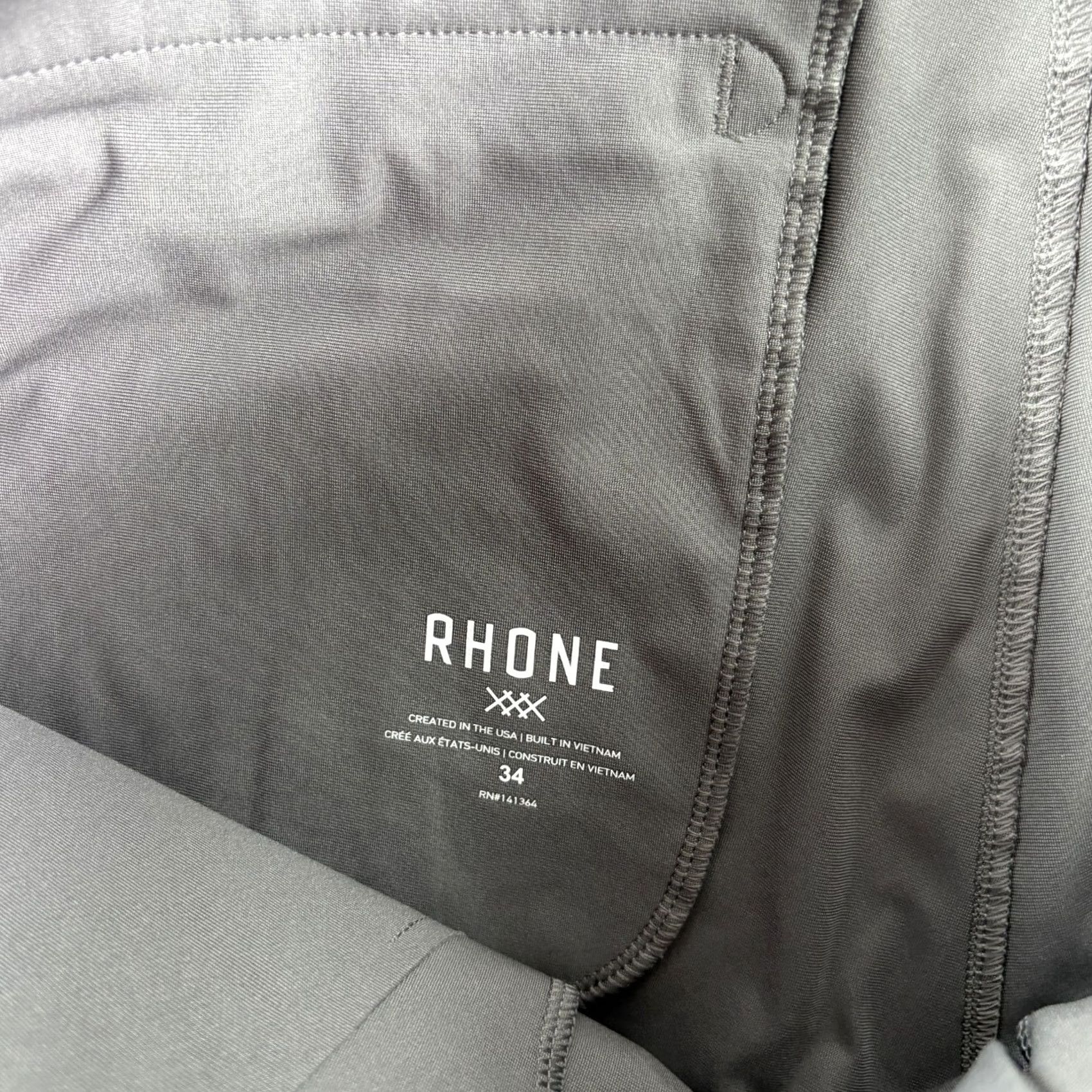Rhone Rhone Pants Mens 34x32 Gray Commuter Slim Fit Chino Stretch Casual Golf Size US 34 / EU 50 - 3 Thumbnail