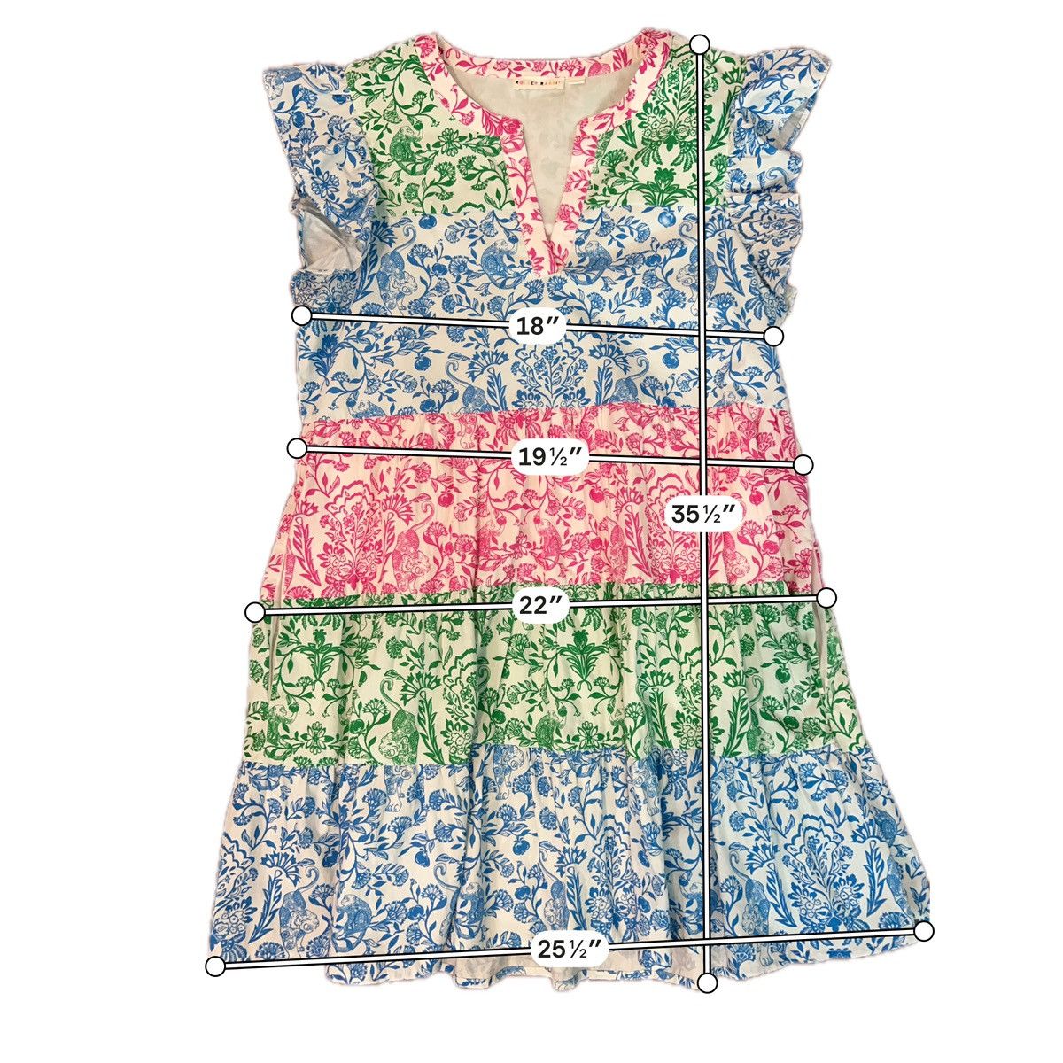 Other Roller Rabbit Hilla Tiered Block Print Mini Dress Size L / US 10 / IT 46 - 8 Thumbnail