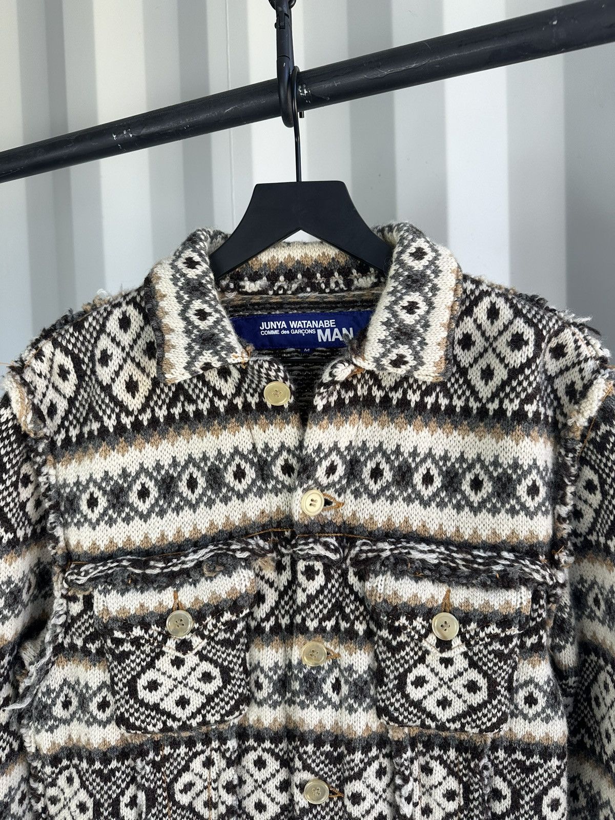 Comme des Garcons Heavy Knit Trucker Jacket Size US M / EU 48-50 / 2 - 3 Thumbnail