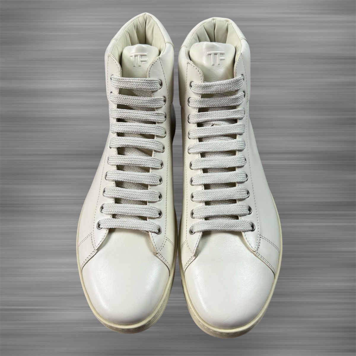 Tom Ford TOM FORD White Leather Russell High Top Shoes Size US 11 / EU 44 - 4 Thumbnail