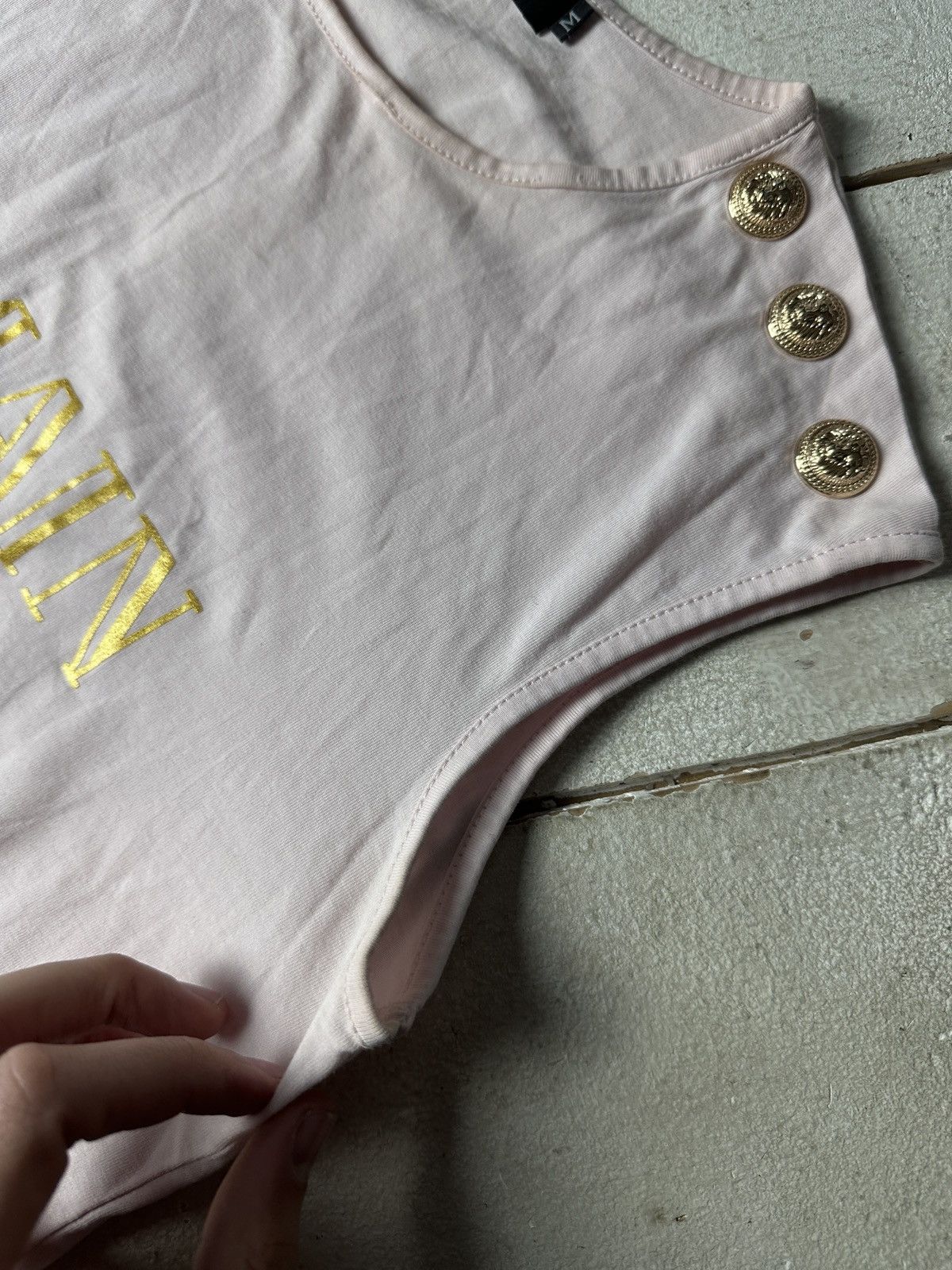 Balmain 🚨VINTAGE BALMAIN TANK TOP GOLD BUTTON LOGO Y2k OPIUM Size M / US 6-8 / IT 42-44 - 4 Thumbnail
