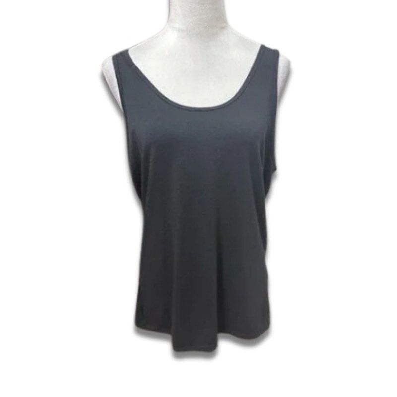 Nordstrom Nordstrom Tank Top Sleeveless Scoop Neck Cotton Black XXL Size XXL / US 16-18 / IT 52-54 - 1 Thumbnail