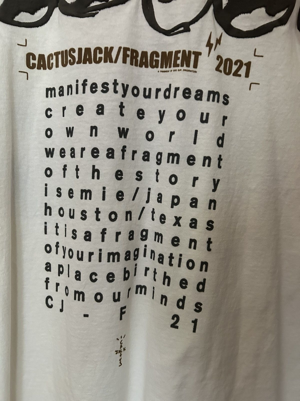 Travis Scott Cactus jack for fragment manifest white tee xl Size US XL / EU 56 / 4 - 4 Thumbnail