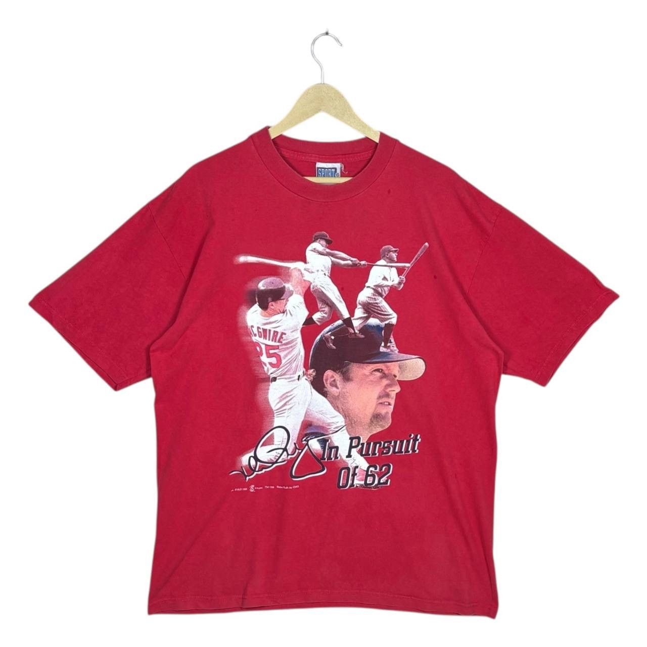 MLB Vtg 1998 Mark McGwire In Pursuit of 62 Tee Sport Attack L Size US L / EU 52-54 / 3 - 1 Thumbnail