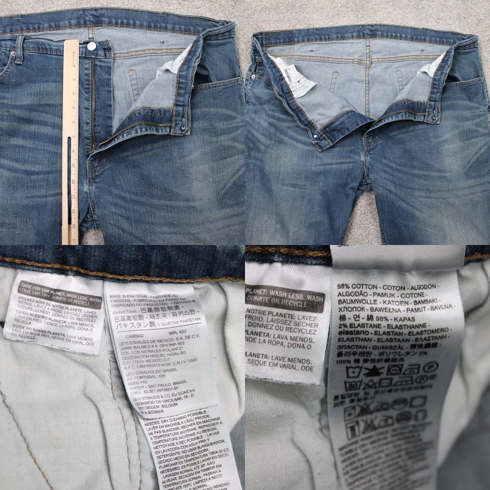 Levi's Levi's 559 Jeans Mens 44x30 Blue Relaxed Straight Leg 5-Pocket Denim 100% Cotton Size US 44 / EU 60 - 8 Thumbnail