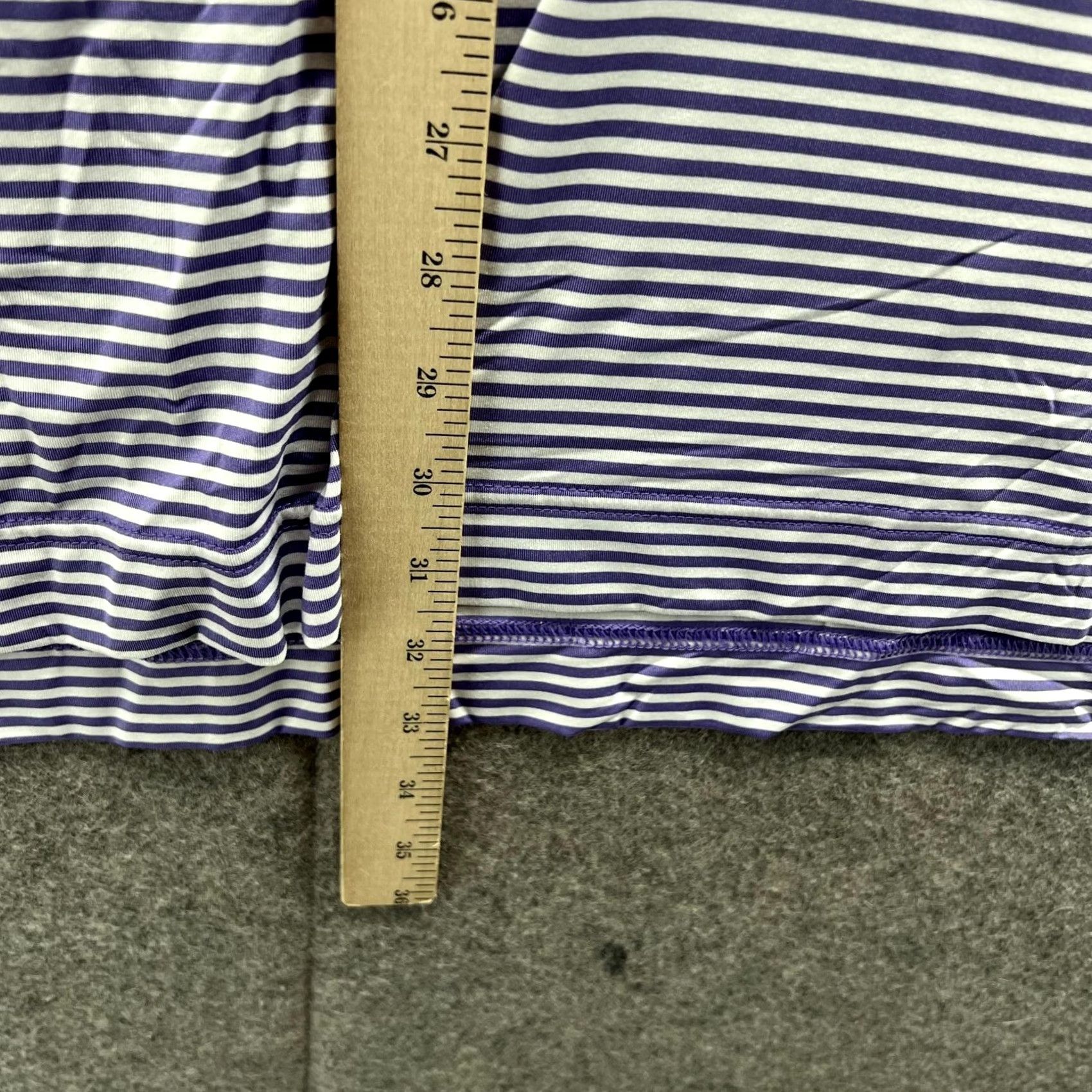 Footjoy FootJoy Polo Shirt Men XL Purple White Striped Polyester Golf Adult Size US XL / EU 56 / 4 - 5 Thumbnail