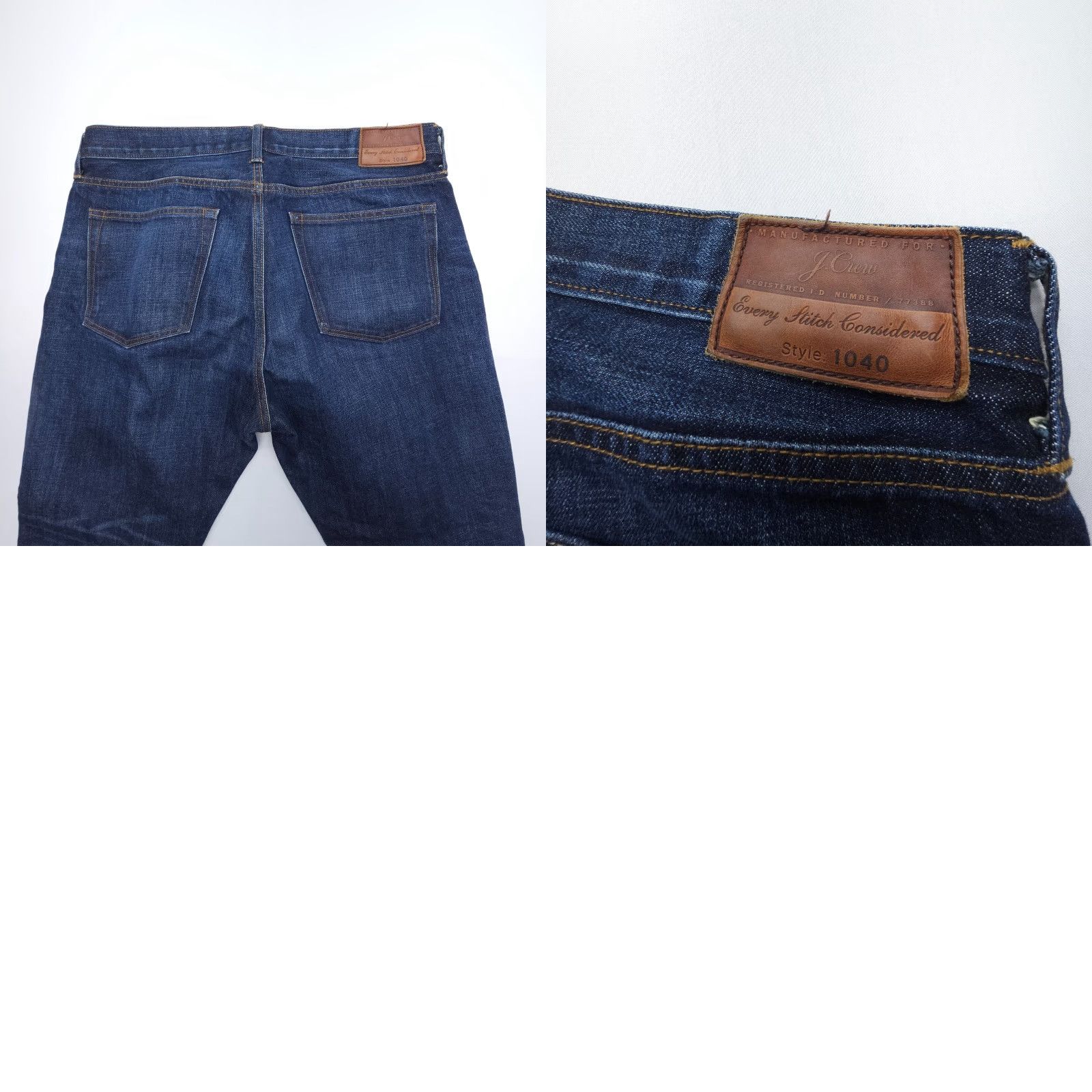 J.Crew J.CREW Jeans 1040 Straight Denim 35 x 28 Dark Mens 5-Pocket Logo Blue Cotton Slim Vintage? (Note: Original title does not indicate vintage) Size US 35 - 9 Thumbnail