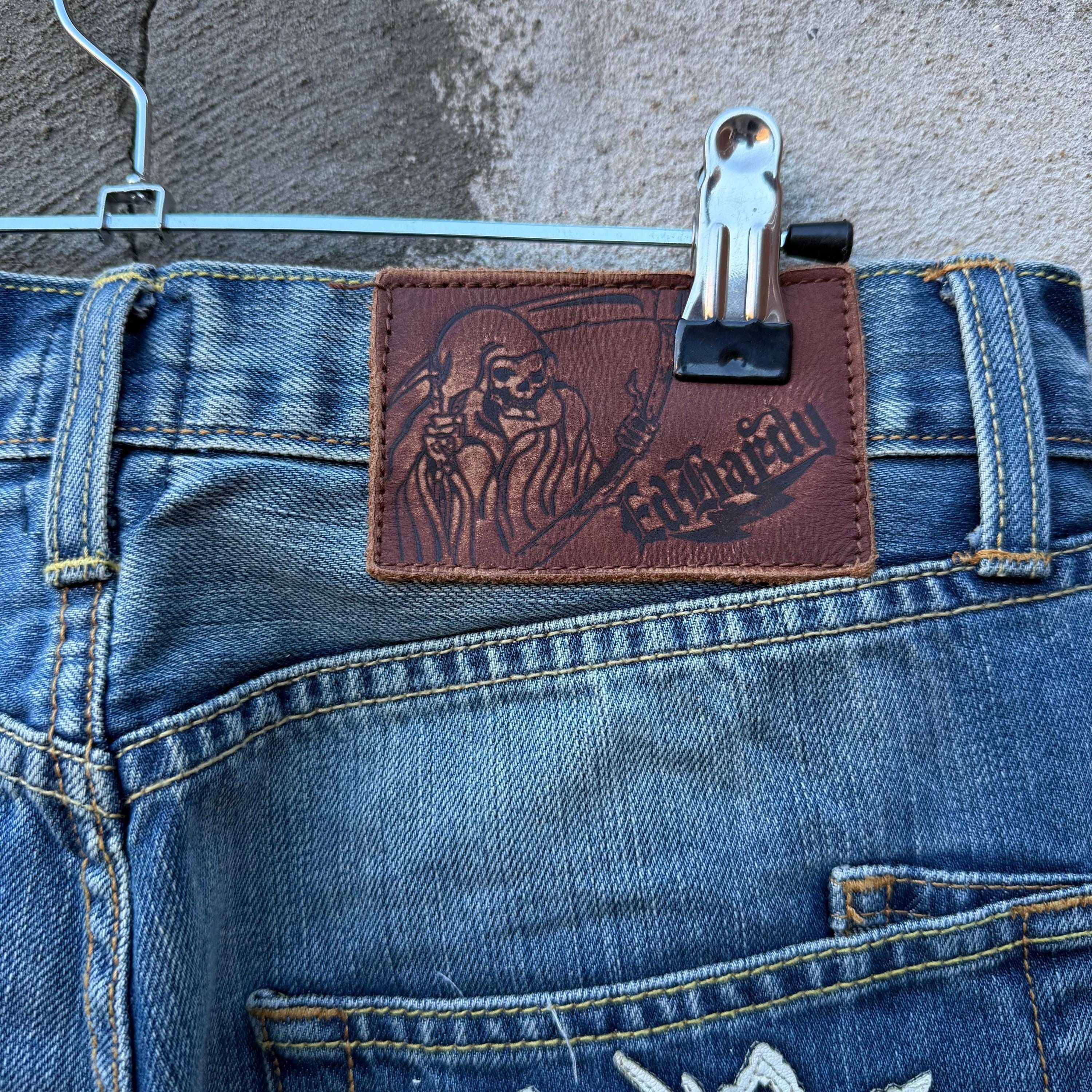 Ed Hardy × Vintage Y2K Ed Hardy Skull (NOS) Denim Jeans Size US 30 / EU 46 - 4 Thumbnail