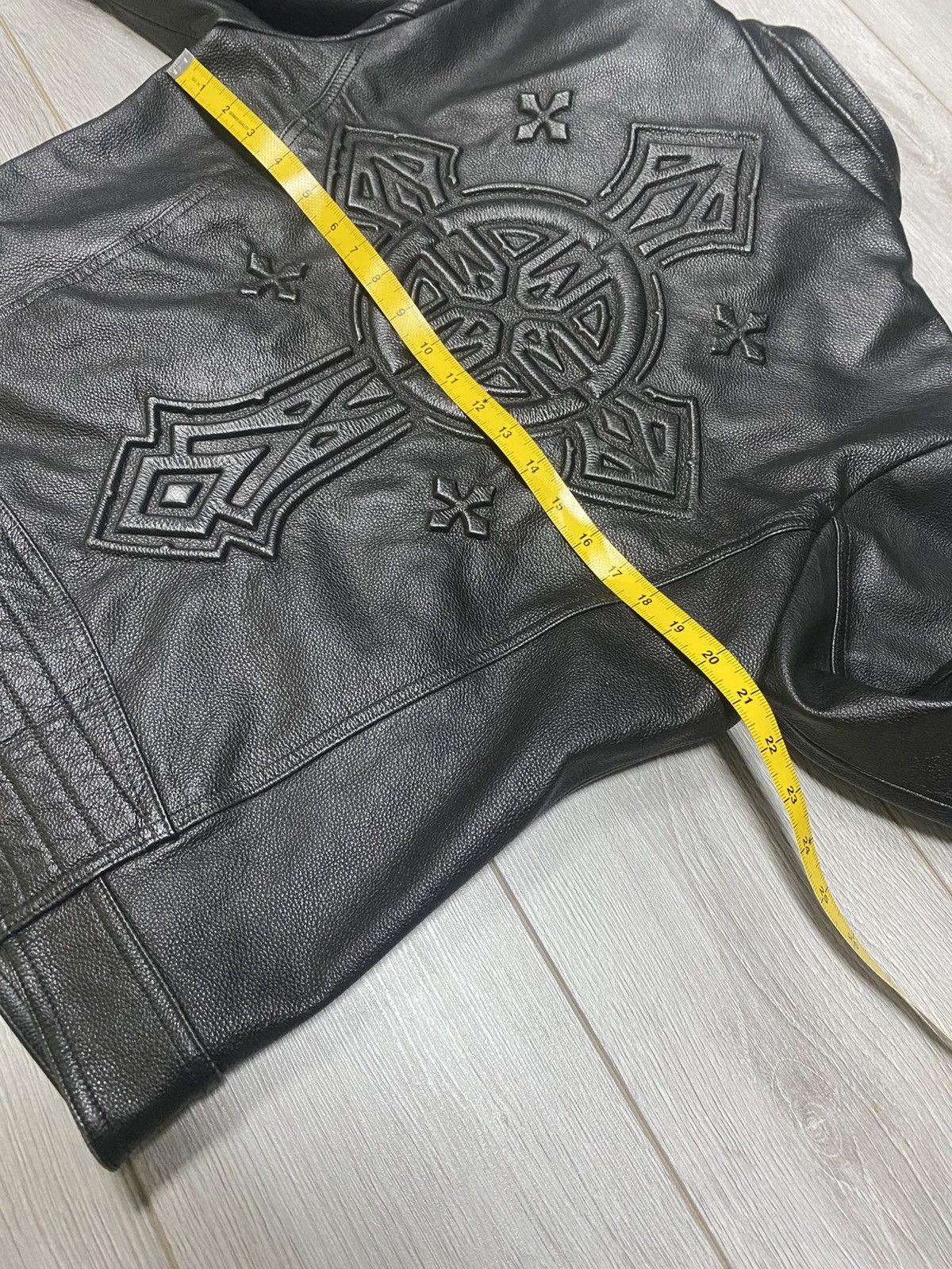 Affliction Affliction style big 3d cross Affiliation leather jacket Size US M / EU 48-50 / 2 - 12 Thumbnail