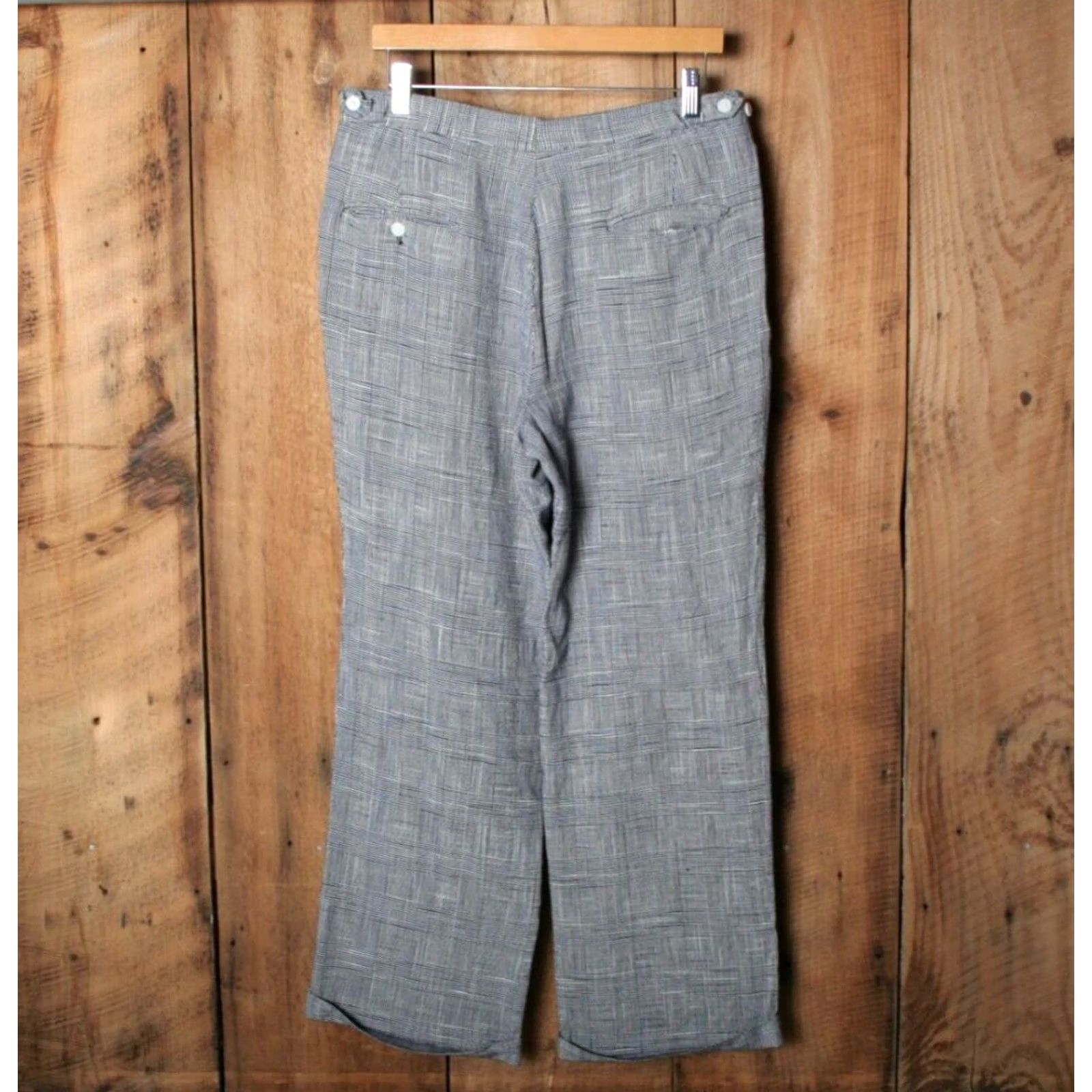 Vintage VINTAGE Spauldings Plaid Pants Blue White 32x30 Dress Men Regular Front Pleated Zip Glass tagless sizing - Fit 32x30 Mens Size US 32 / EU 48 - 3 Thumbnail