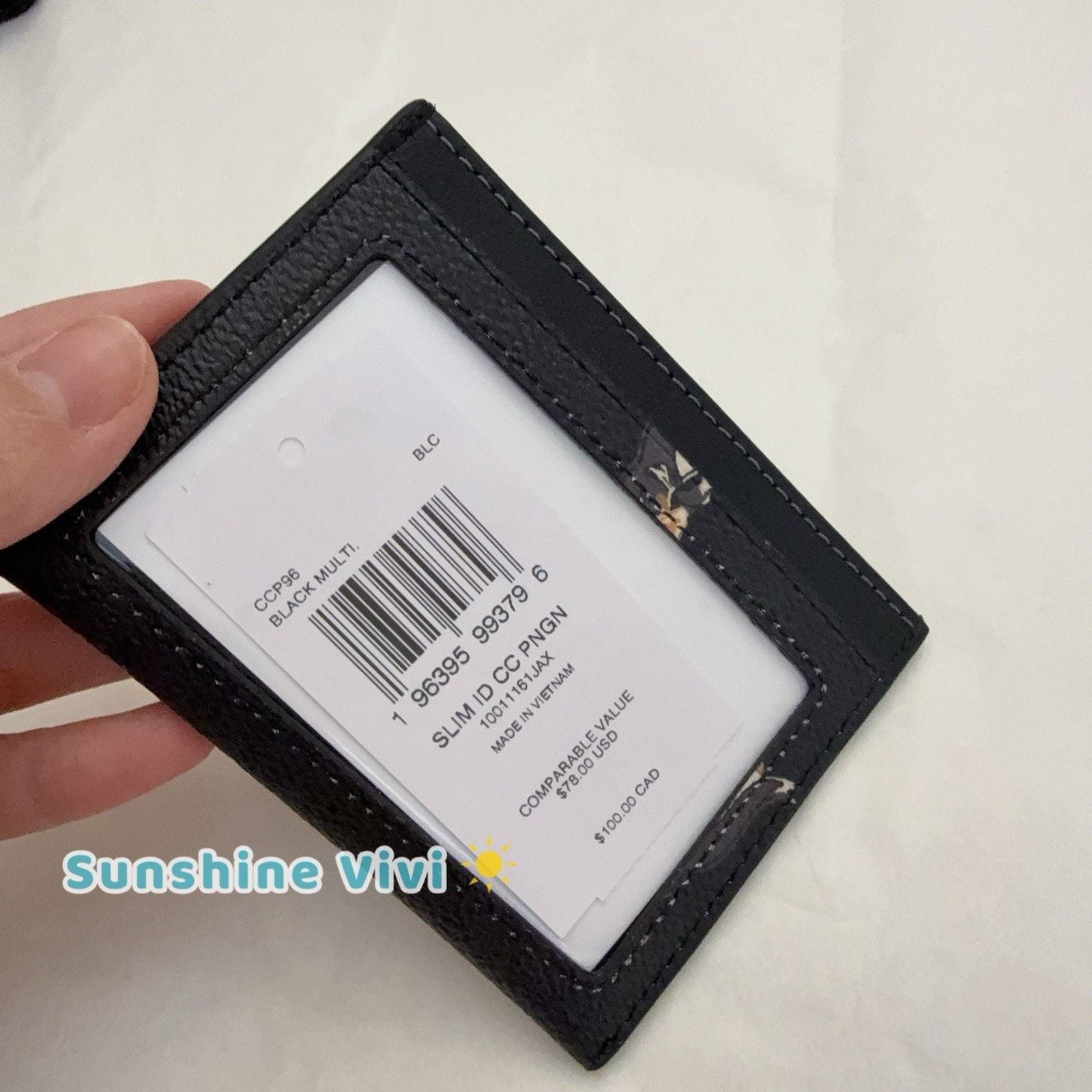 Coach NWT Coach Slim Id Card Case Penguin Print CCP96 Black Multi Size ONE SIZE - 2 Thumbnail