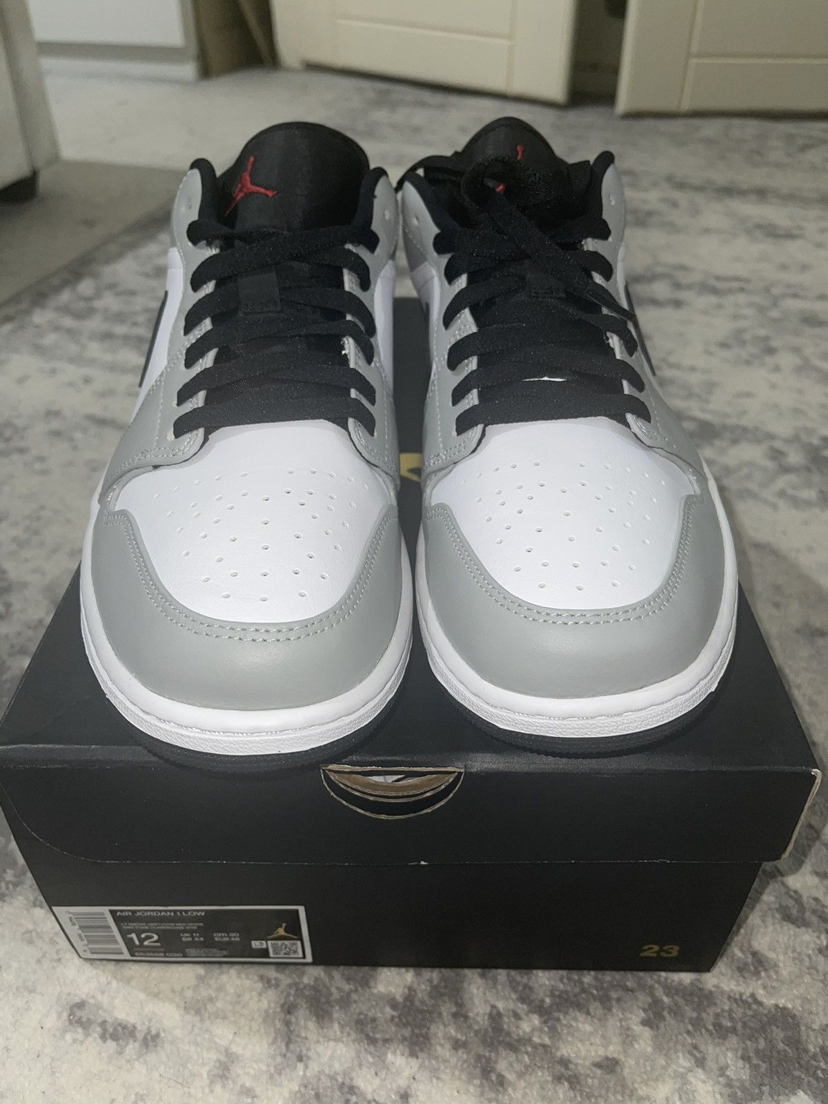 image of Nike Air Jordan 1 Low Light Smoke Grey Shoes, Men's (Size 12)
