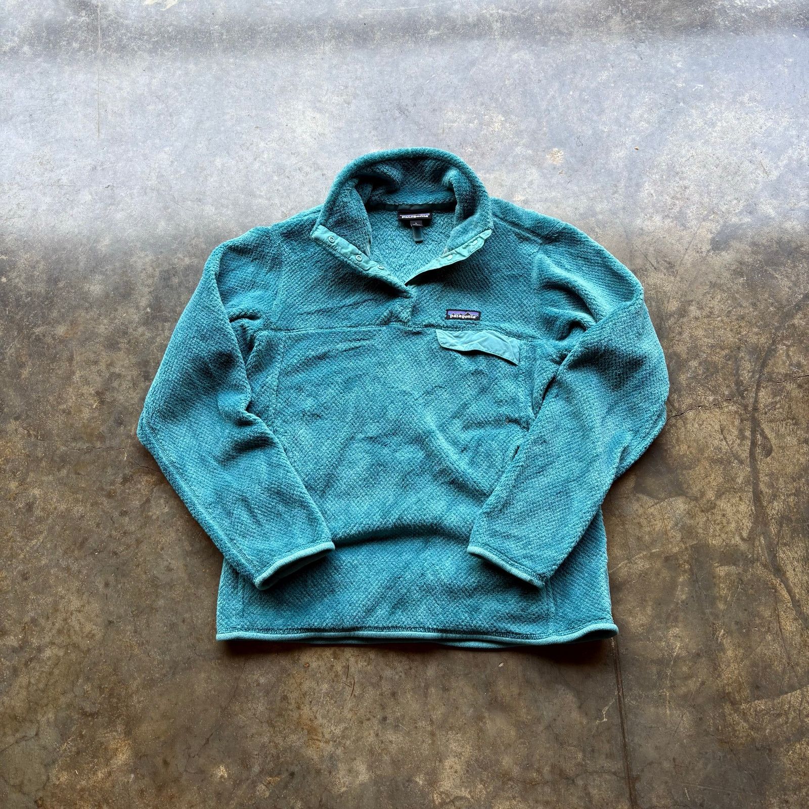 Patagonia Vintage Style Blue Teal Patagonia Sherpa Fleece Size L / US 10 / IT 46 - 1 Thumbnail