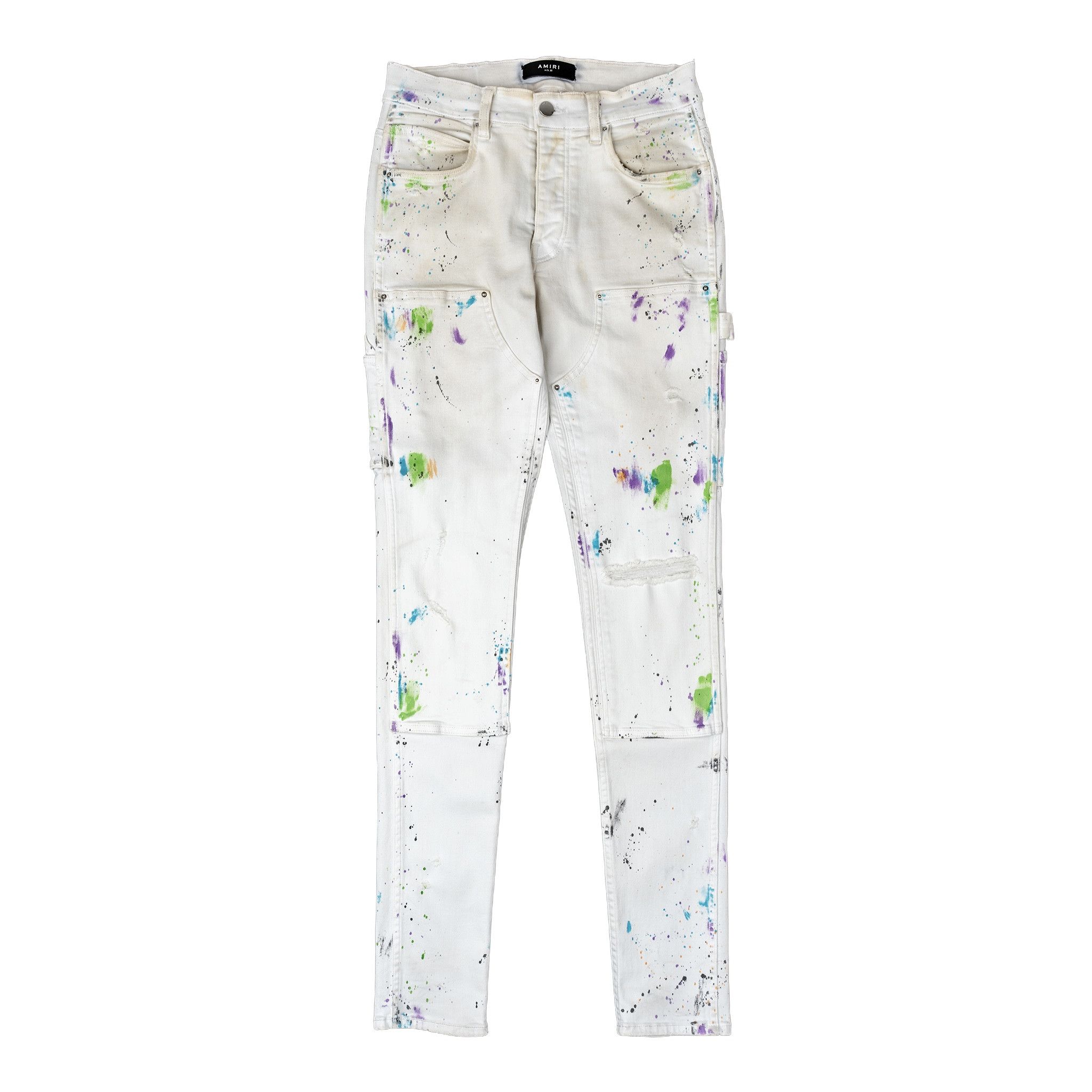 Amiri Amiri Paint Splatter Workmans Jeans White Size US 30 / EU 46 - 1 Thumbnail