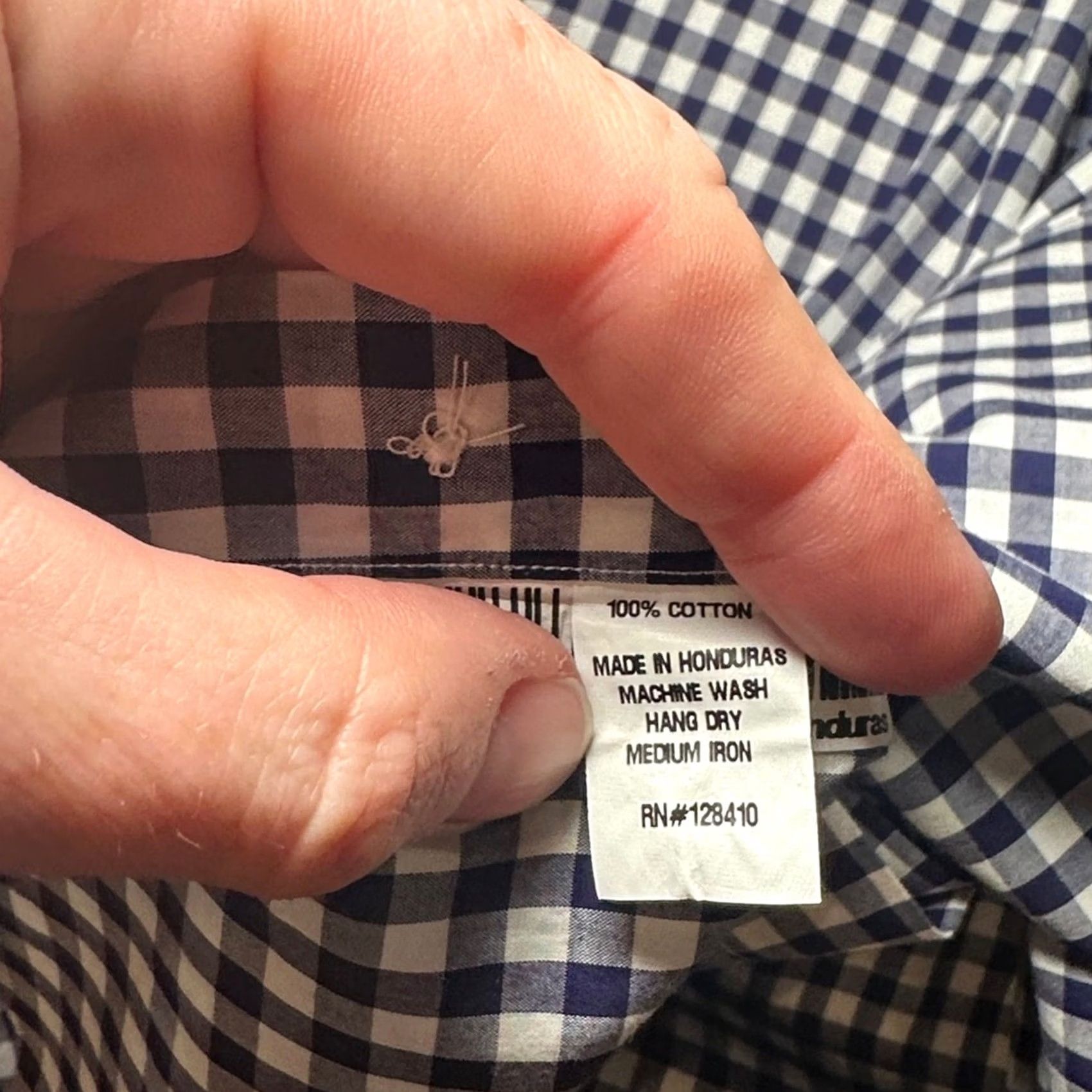 Sid Mashburn Sid Mashburn Checkered Gingham Long Sleeve Button Down XL Navy White Mens Shirt Size US XL / EU 56 / 4 - 7 Thumbnail