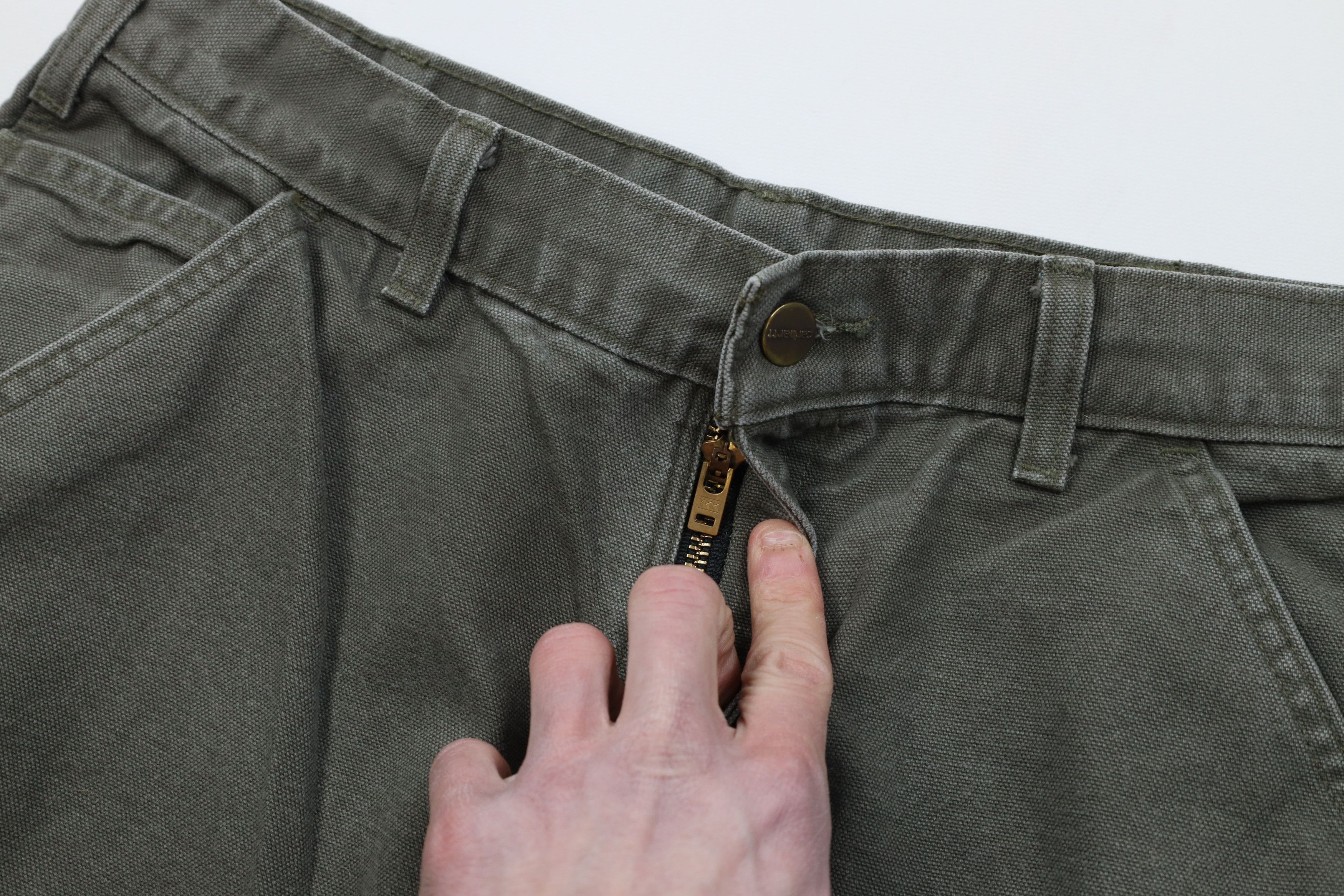 Carhartt Vintage Y2K Carhartt Wide Leg Dungaree Pants Moss Green Size US 34 / EU 50 - 8 Thumbnail