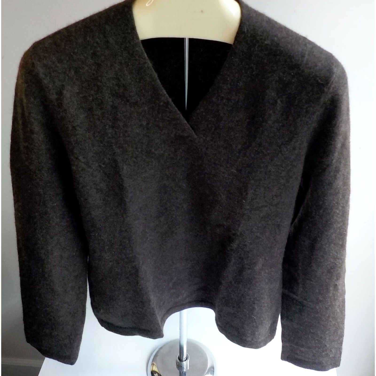 Vintage PHILOSOPHY 100% Cashmere V-neck Sweater Brown XL Women Pullover Size XL Mens Womens Girls Boys Size XL / US 12-14 / IT 48-50 - 2 Thumbnail