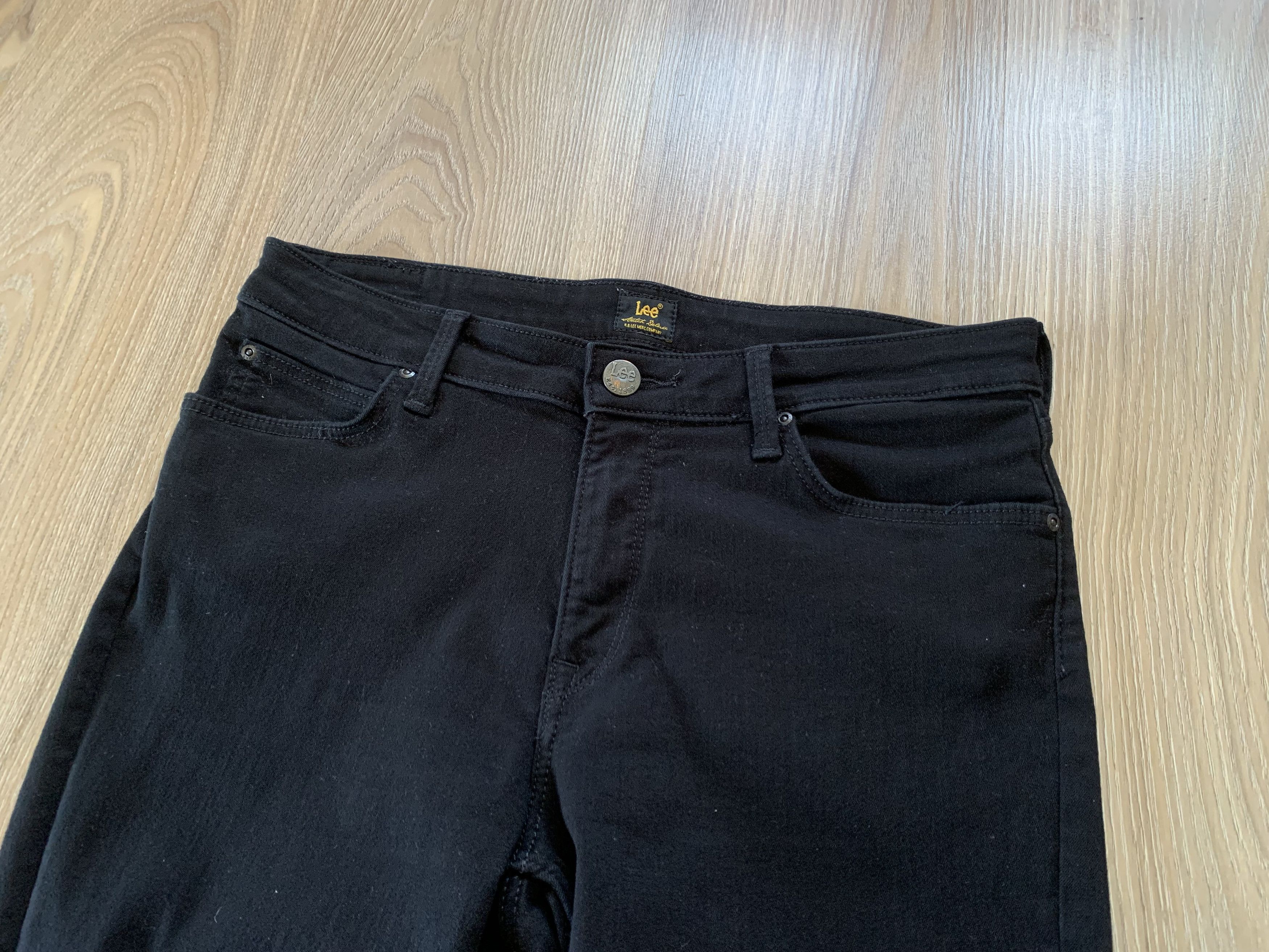 Lee Lee Women Marion Straight Stretch Regular Black Jeans Size 32" / US 10 / IT 46 - 4 Thumbnail