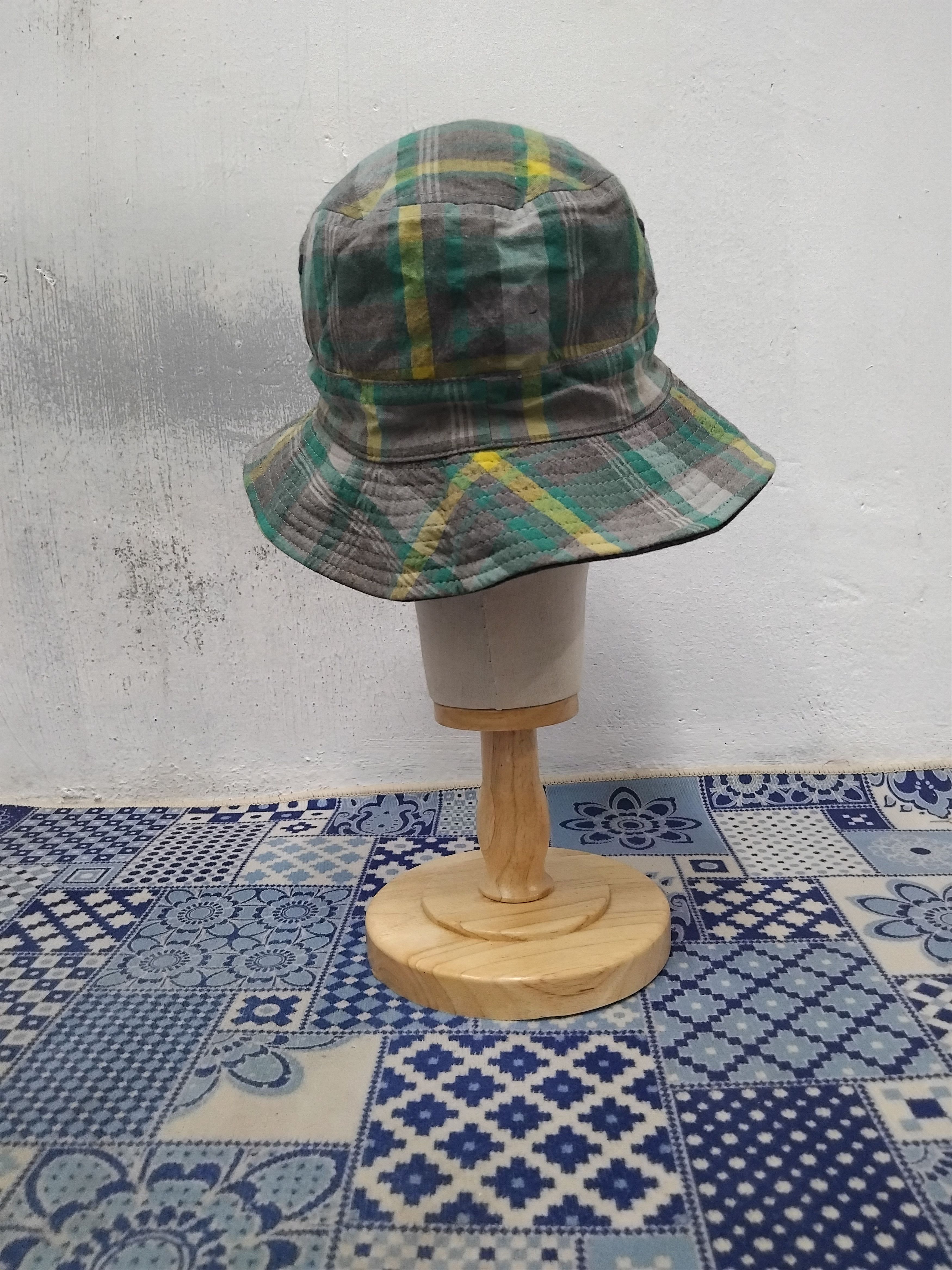 Japanese Brand Checkered green Japanese style harajuku hat Size ONE SIZE - 4 Thumbnail