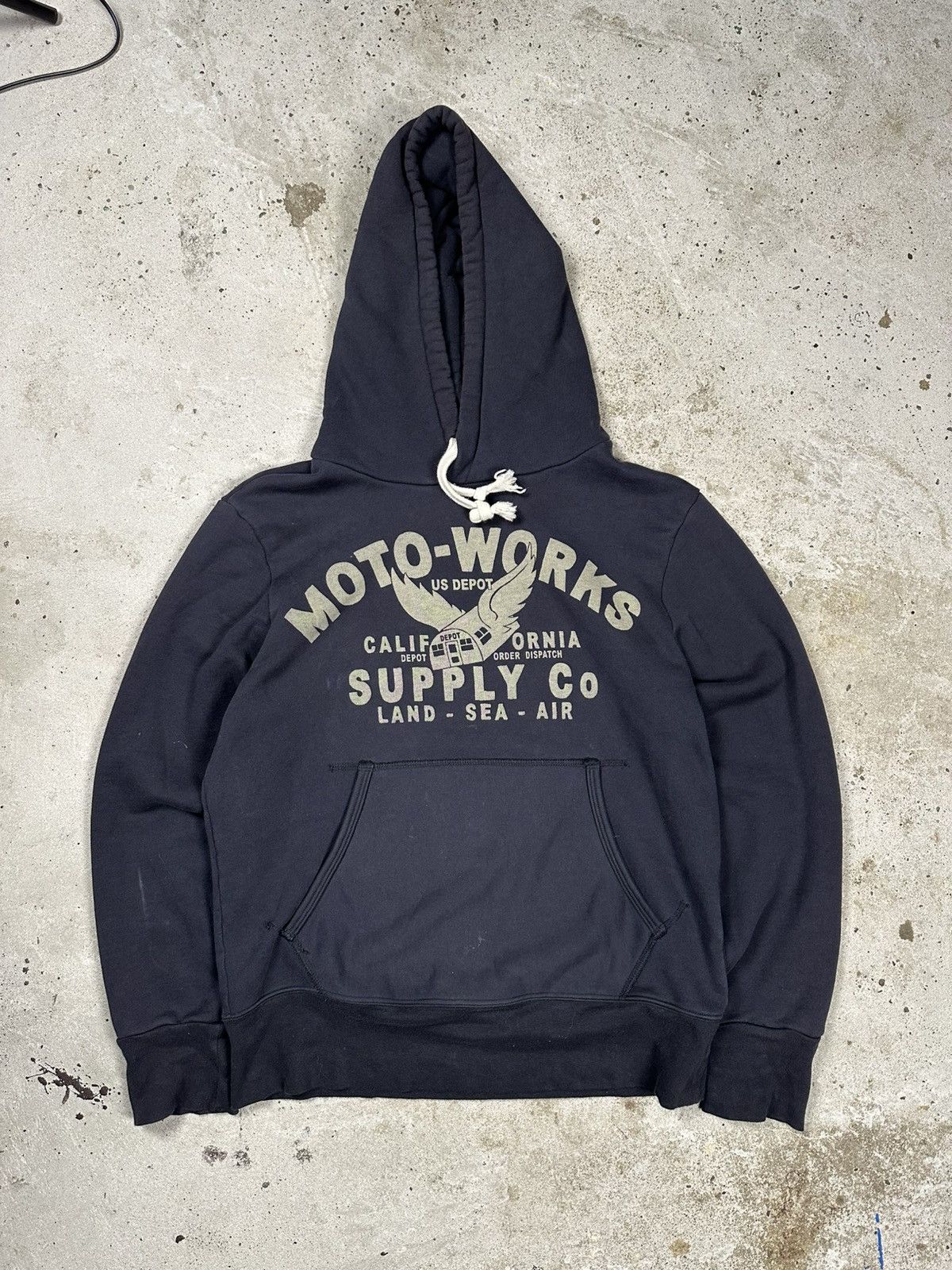 Johnson Motors × Vintage Vintage Johnson Motors Moto Works Navy Hoodie Logo Size US M / EU 48-50 / 2 - 1 Thumbnail