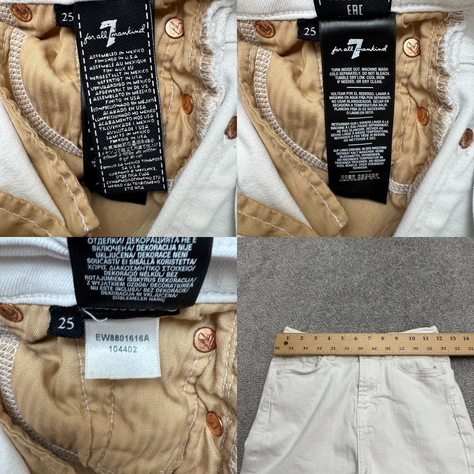 7 For All Mankind 7 For All Mankind The High Waist Ankle Skinny Denim Jeans Women 25 White Raw Hem Slim 5-Pocket Mens Womens Boys Girls City Streetwear Vintage No Size 42" / US 20 - 9 Thumbnail