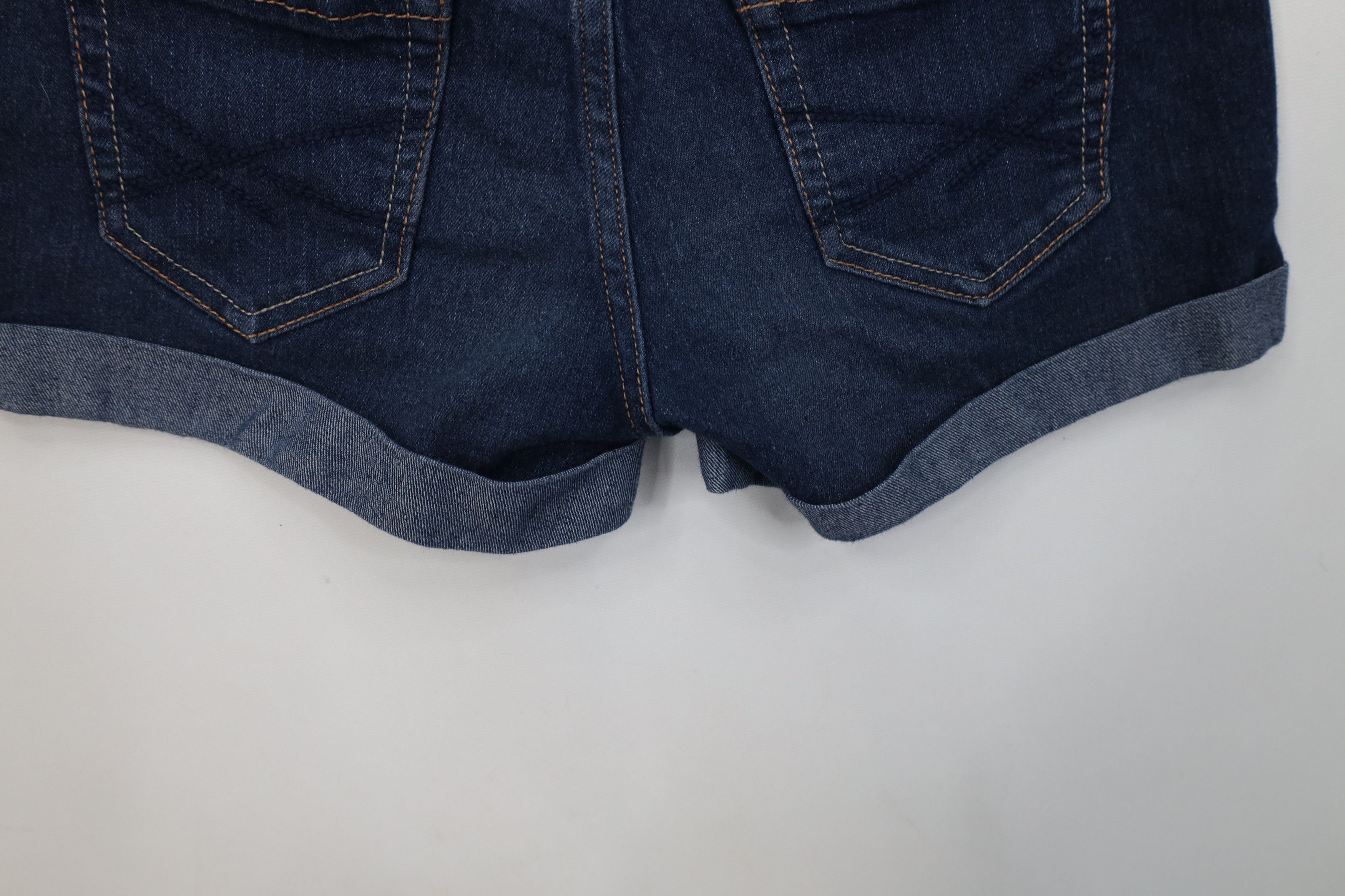 Aeropostale Vintage Y2K Aeropostale Mini Micro Cuffed Denim Shorts Blue Size 24" / US 00 / IT 34 - 13 Thumbnail
