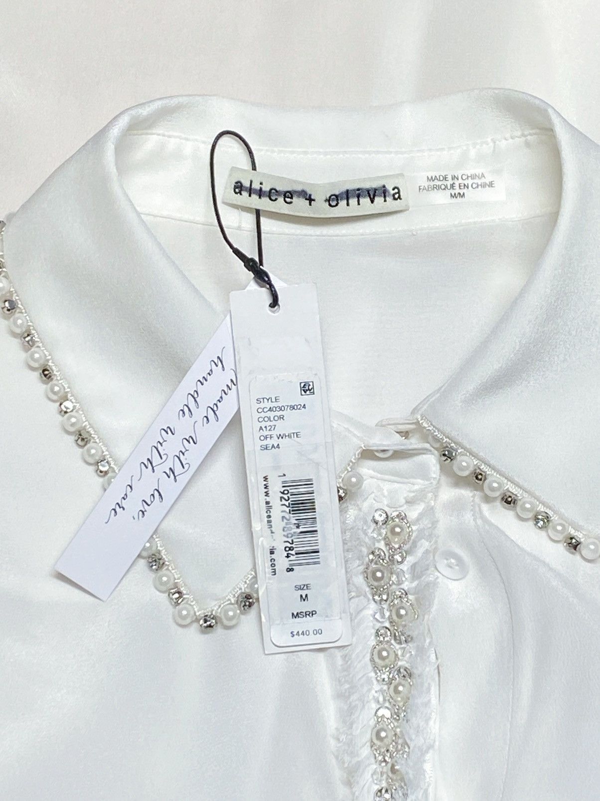 Alice + Olivia alice + olivia beaded silk blouse size M Size M / US 6-8 / IT 42-44 - 6 Thumbnail