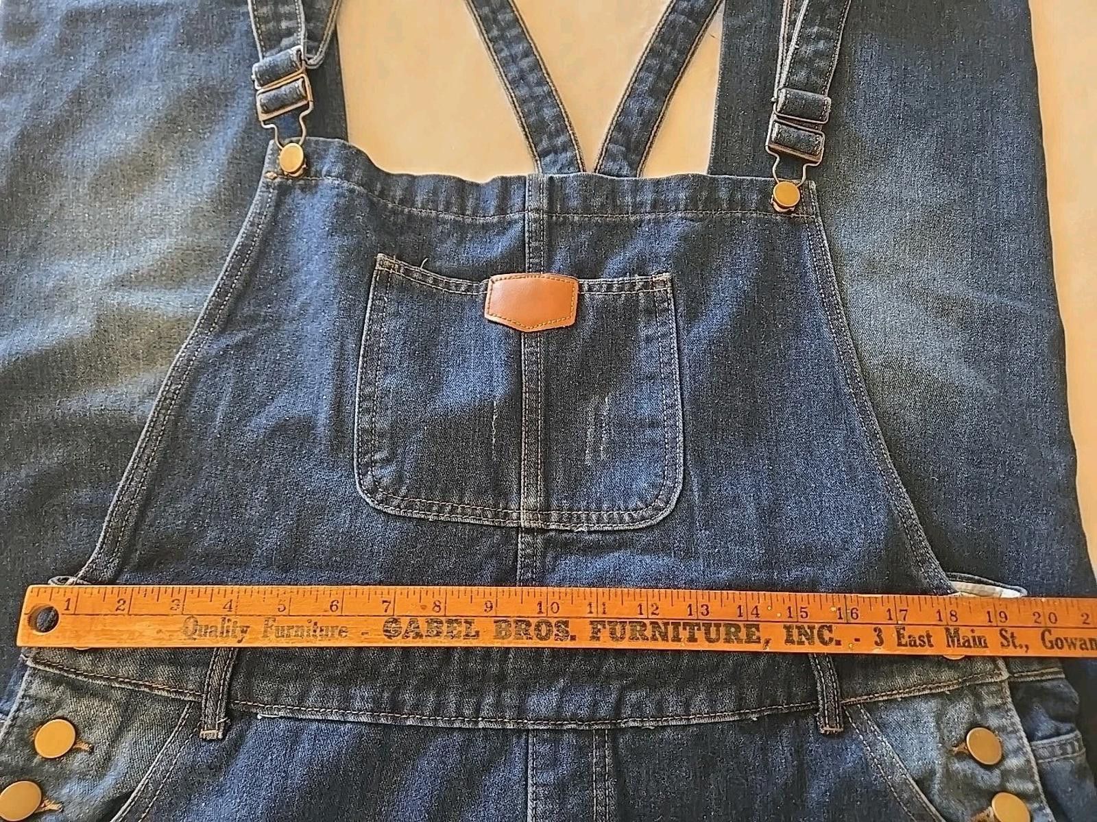 The Unbranded Brand JEANS Denim Overalls Women's Size XL Medium Wash Distressed Size 40" / US 18 - 7 Thumbnail